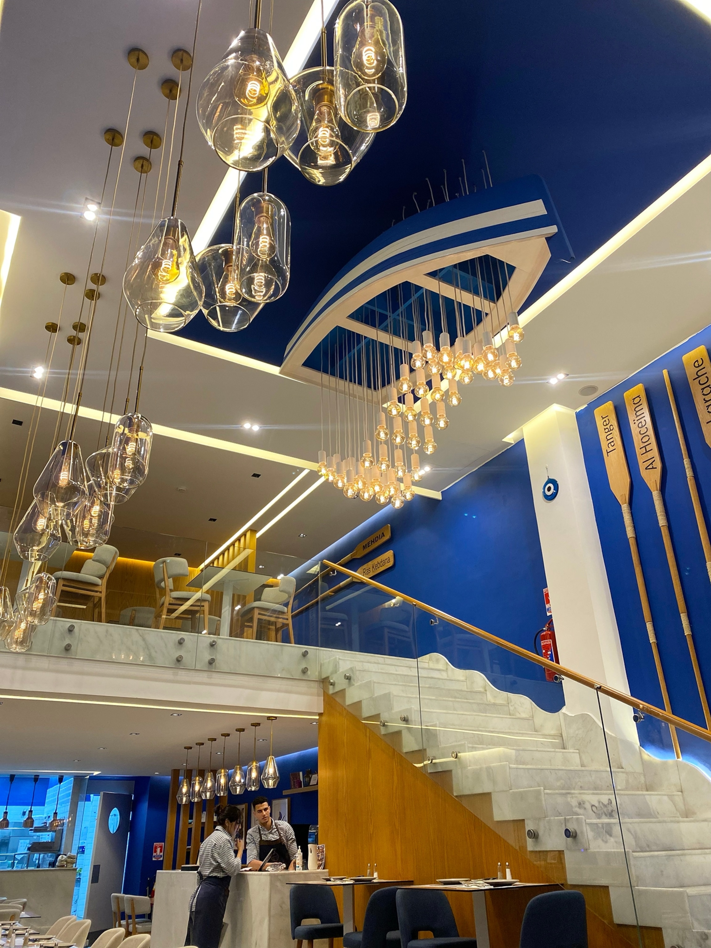 Elegant maritime design meets dailycatch fish mediterranean cuisine and warm service in the heart of historical Hassan district.