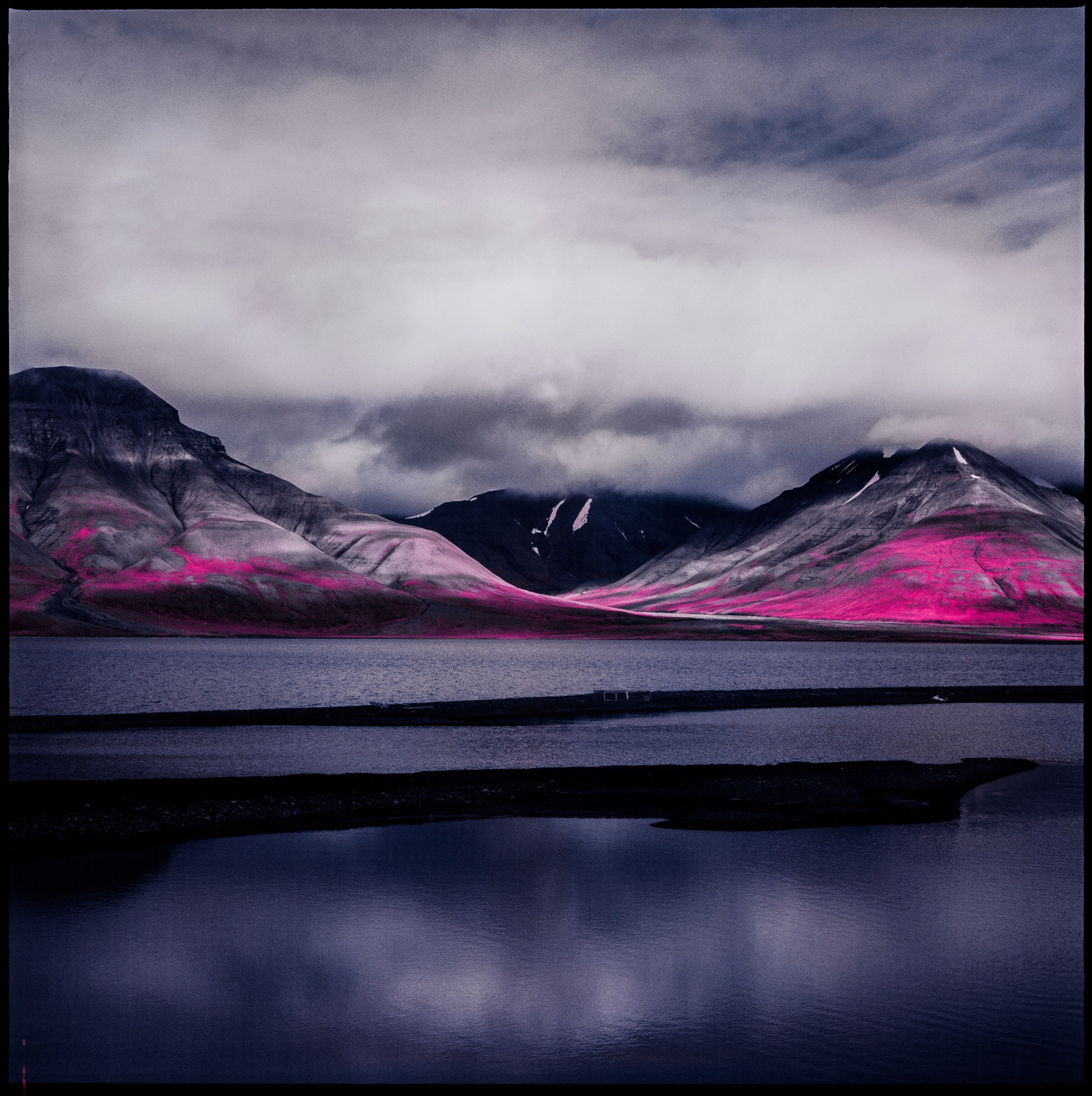 infrared mountains svalbard norway