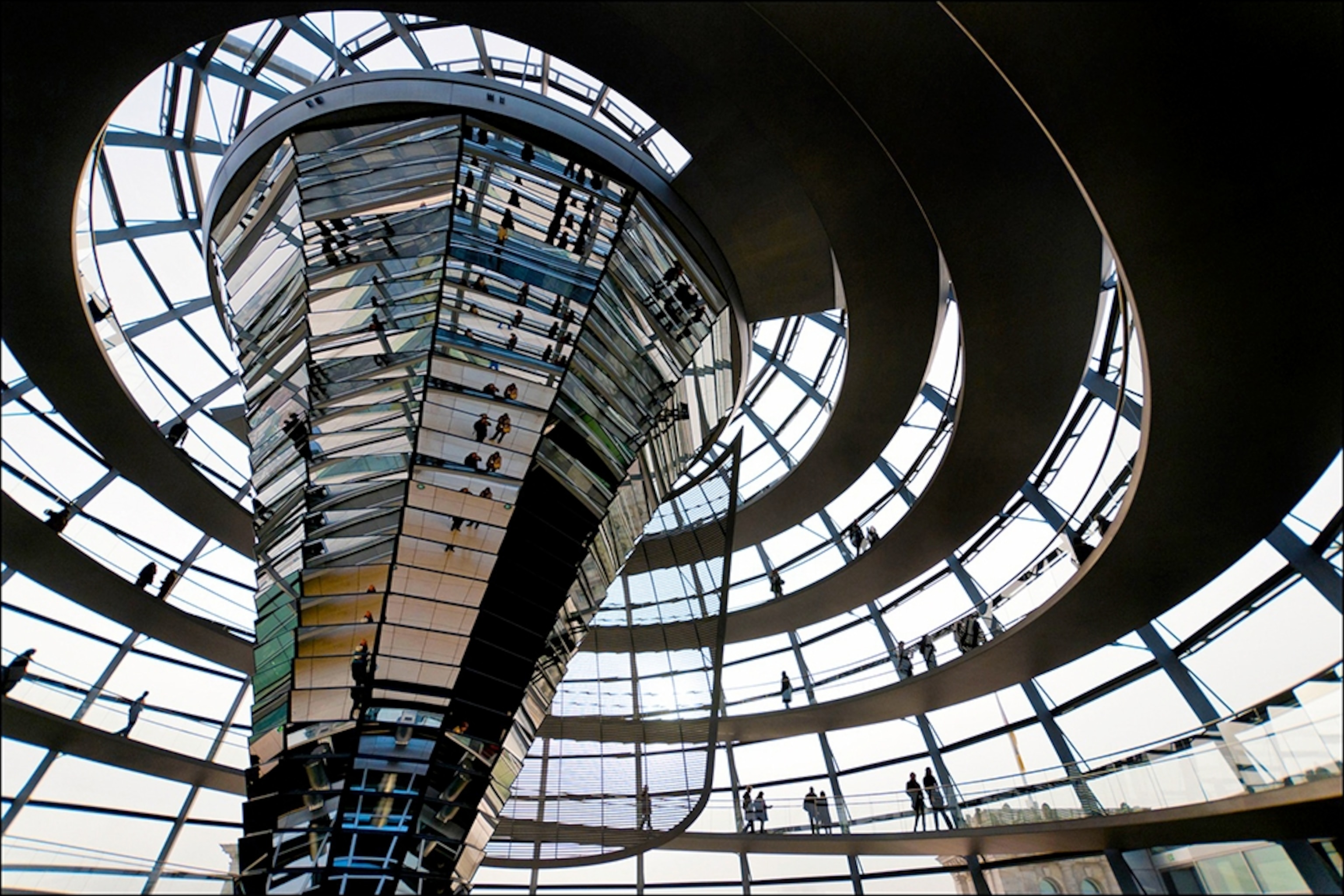 Picture inside the Reichstag dome in Berlin