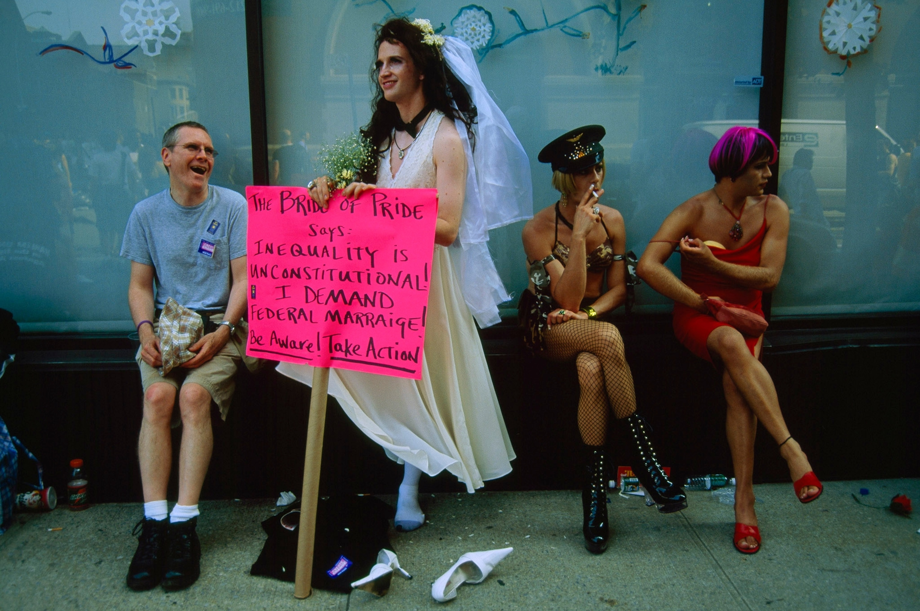 protestors at gay pride in New York