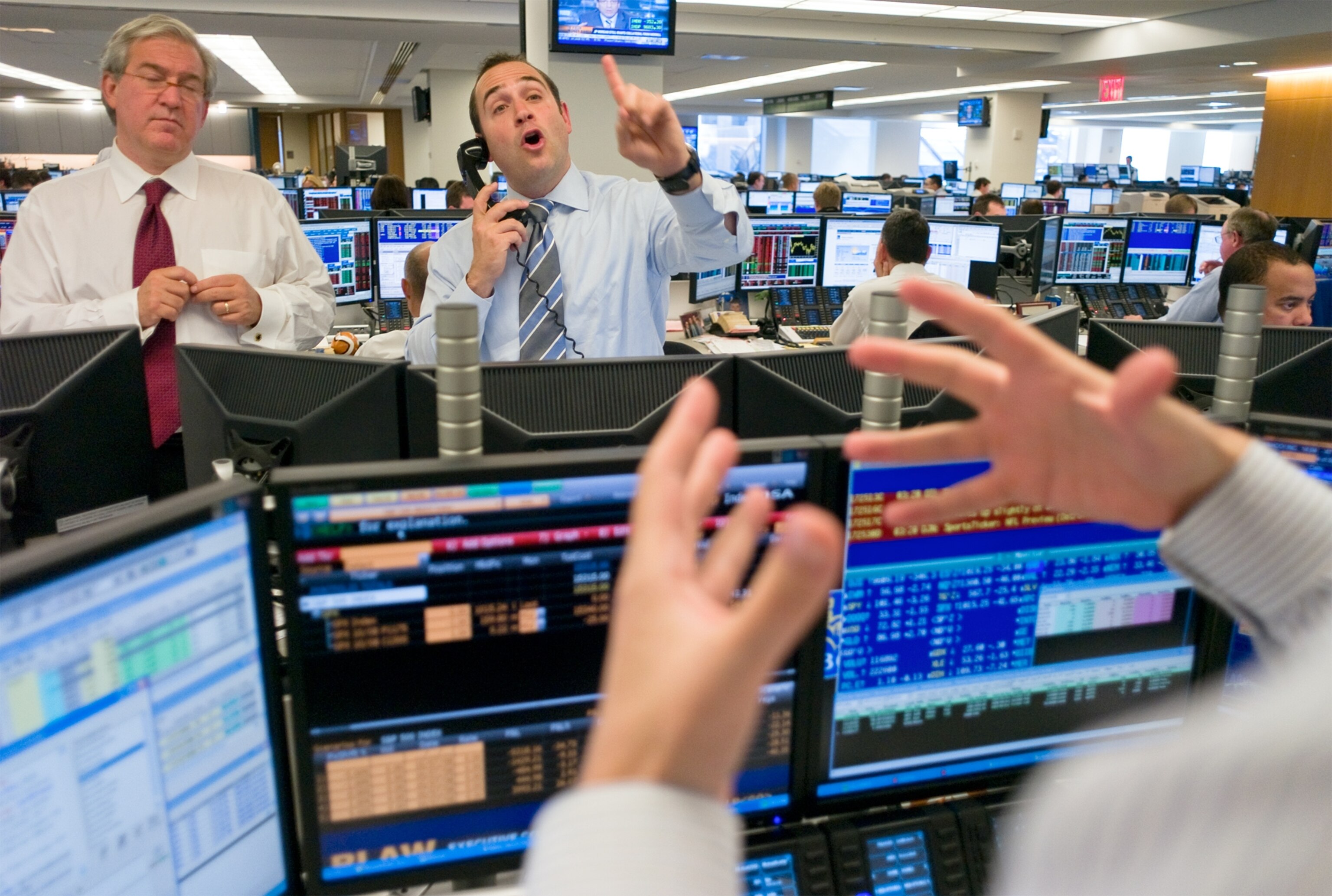 Traders in a New York office.