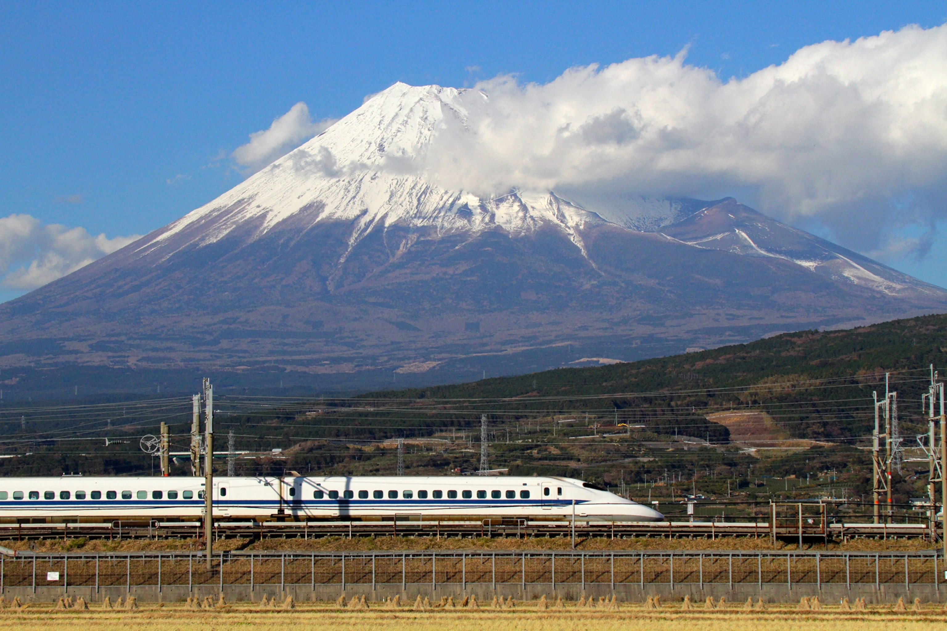 train passing through mountainous landscape