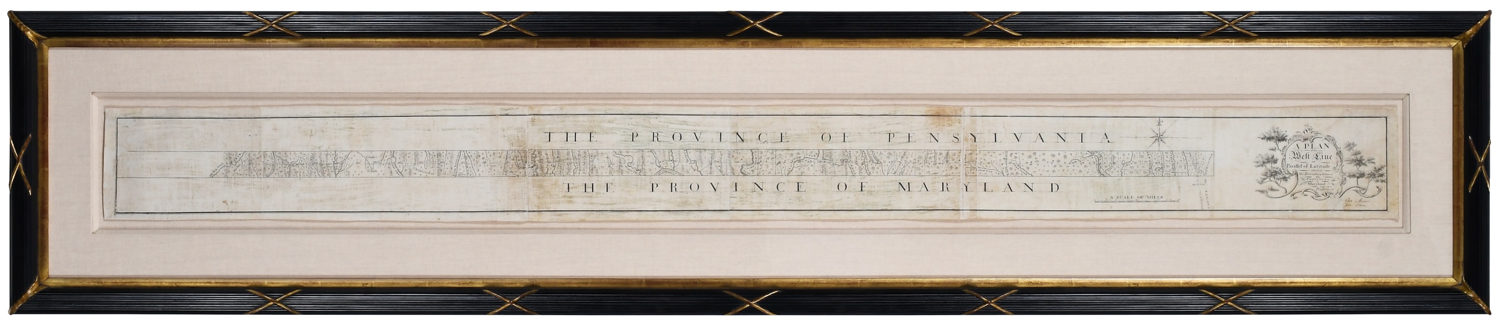 Believed to be the only original copy of the western section of the Mason Dixon survey, this map consiststs of six sheets of paper conjoined into a manuscript just six and a half inches tall and over six feet long. It just sold for $1,187,500 at Brunk Auctions in North Carolina.