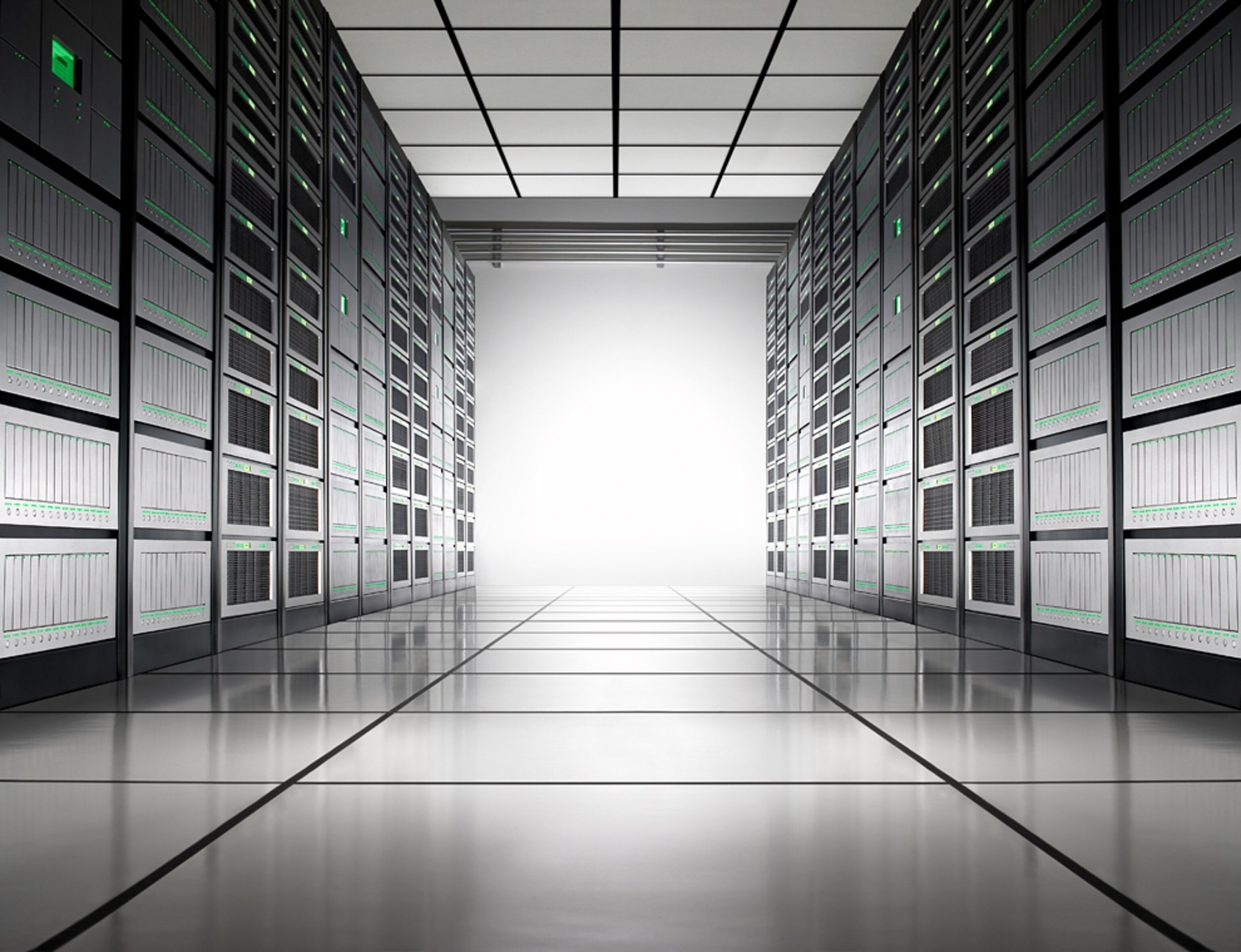 Computer picture: A datacenter.