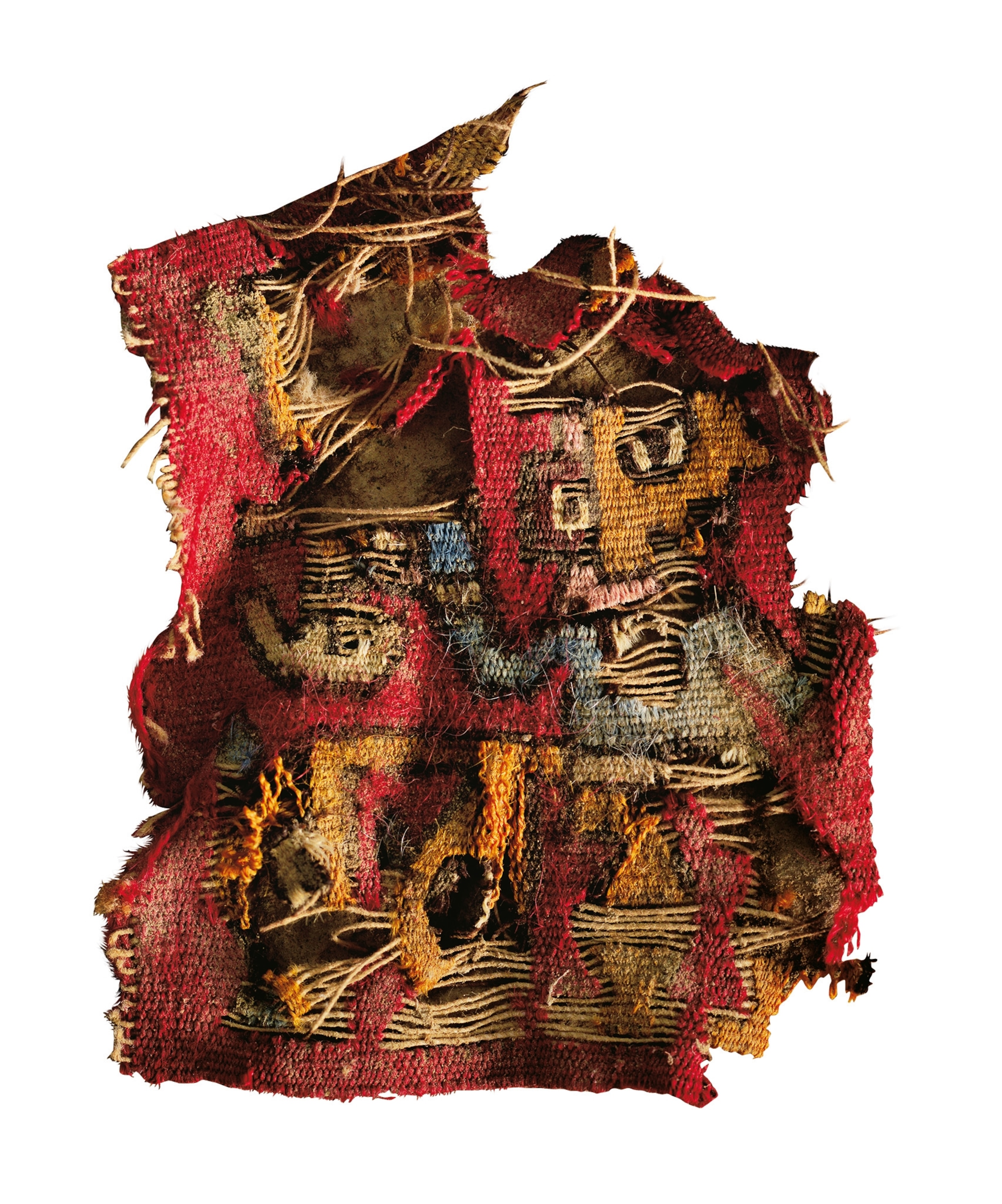Fragment of textile showing anthropomorphic figures.