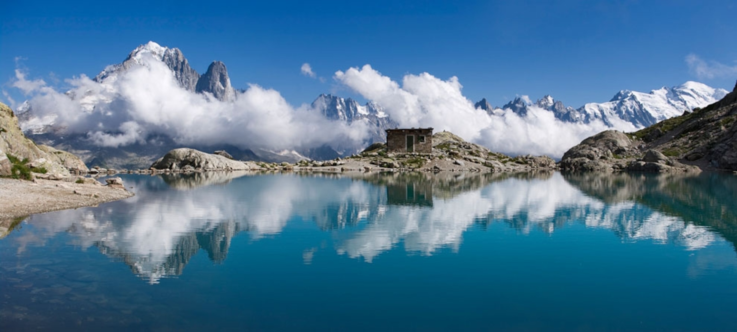 Mont Blanc seen from a lake
