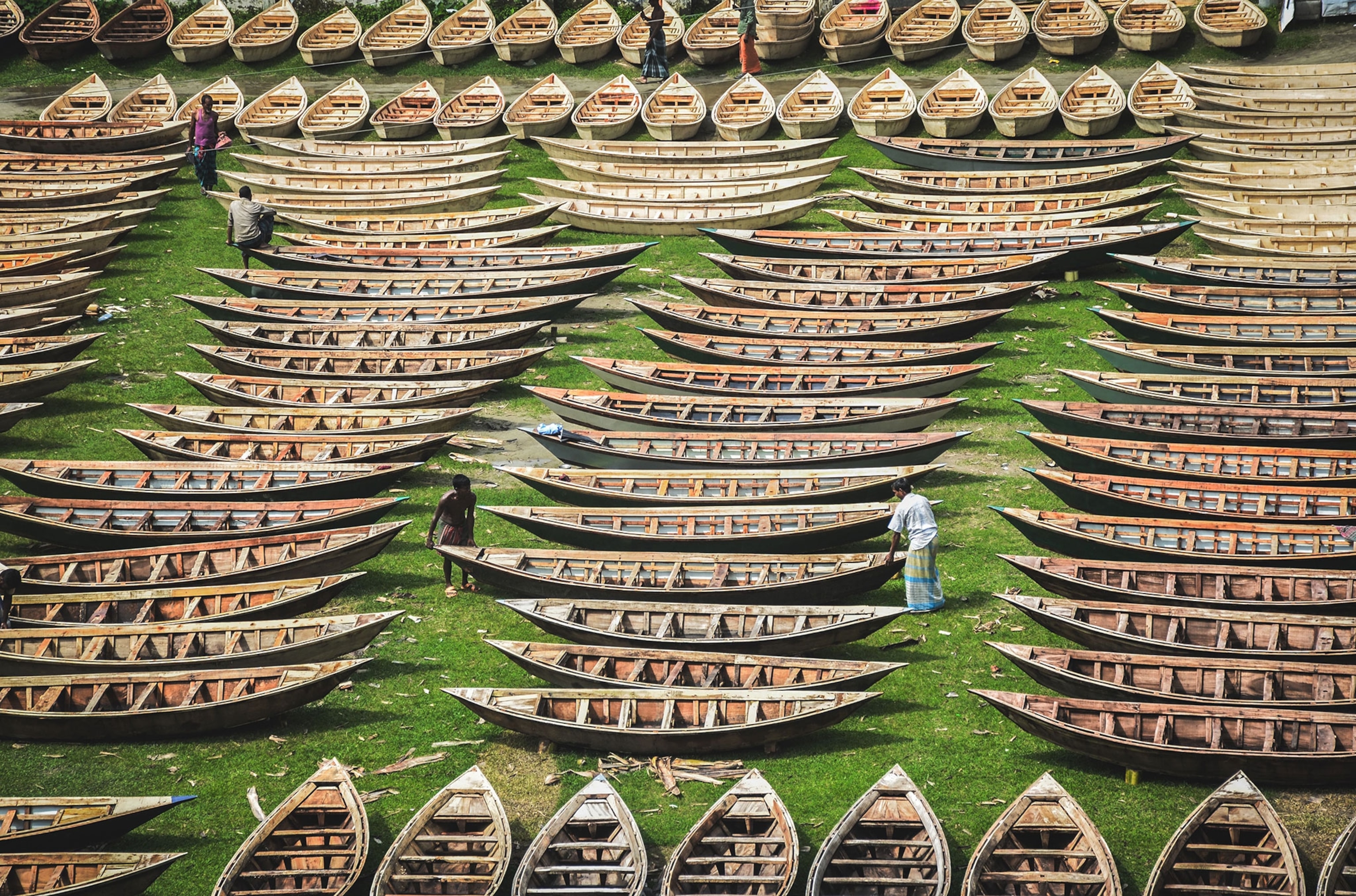 A traditional Bangladeshi boat market