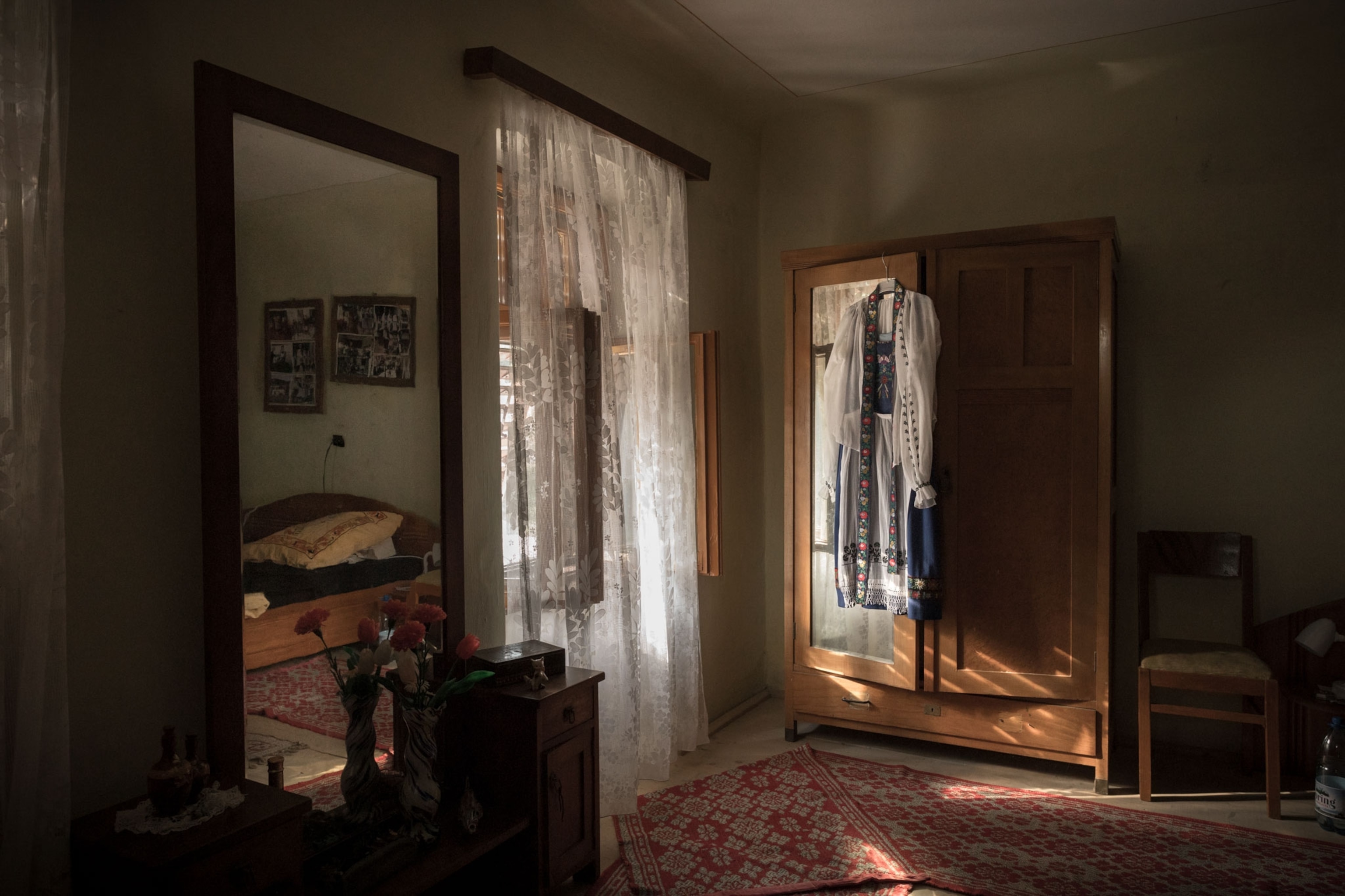 a traditional Saxon outfit hanging in someone's house
