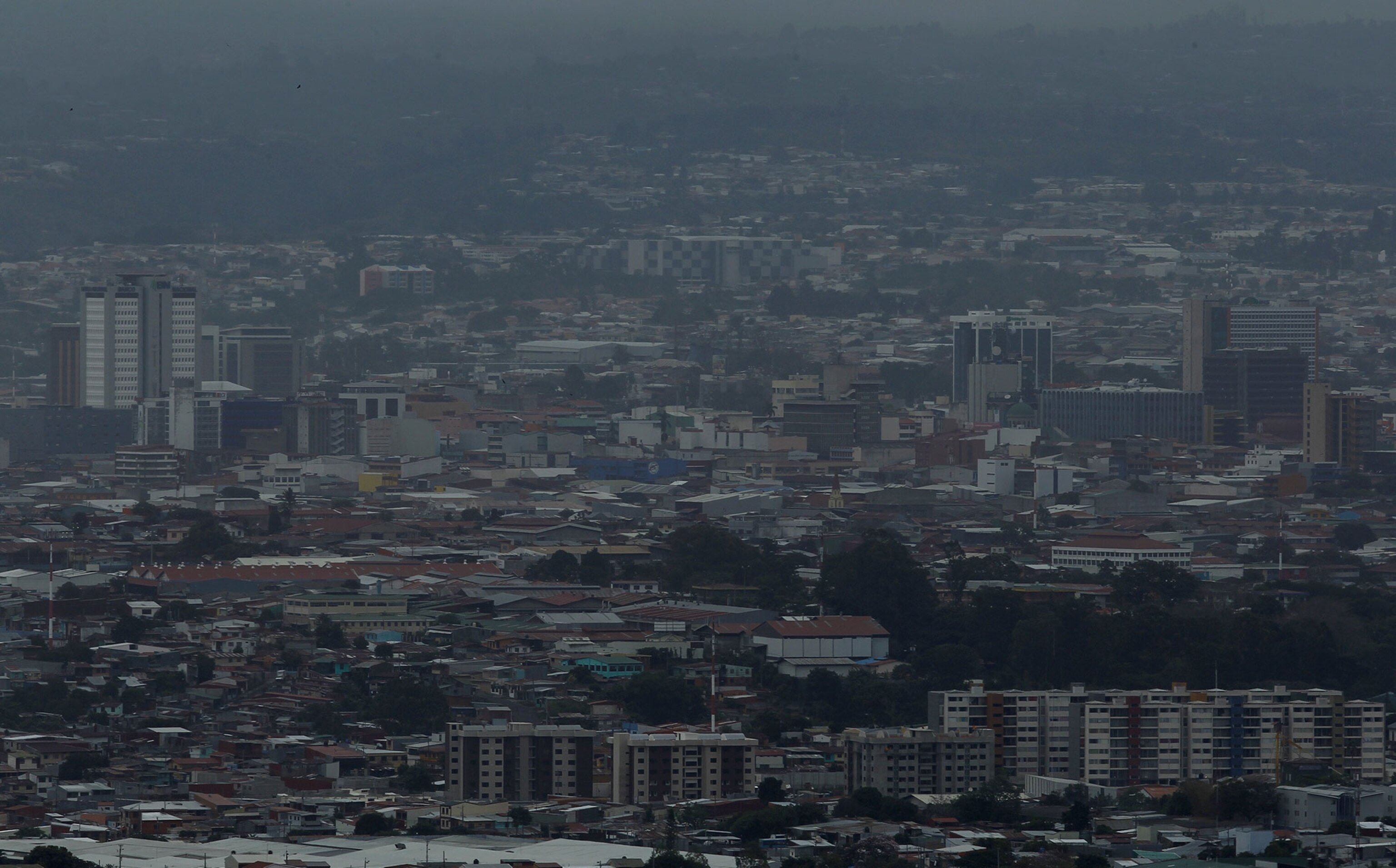 Ash from the Turrialba volcano falls on San Jose, Costa Rica