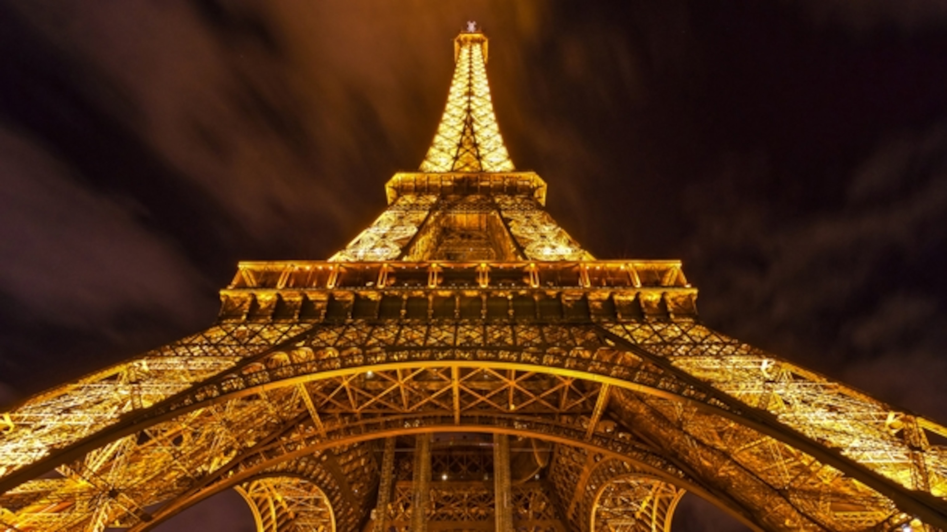 the Eiffel Tower at night, Paris, France