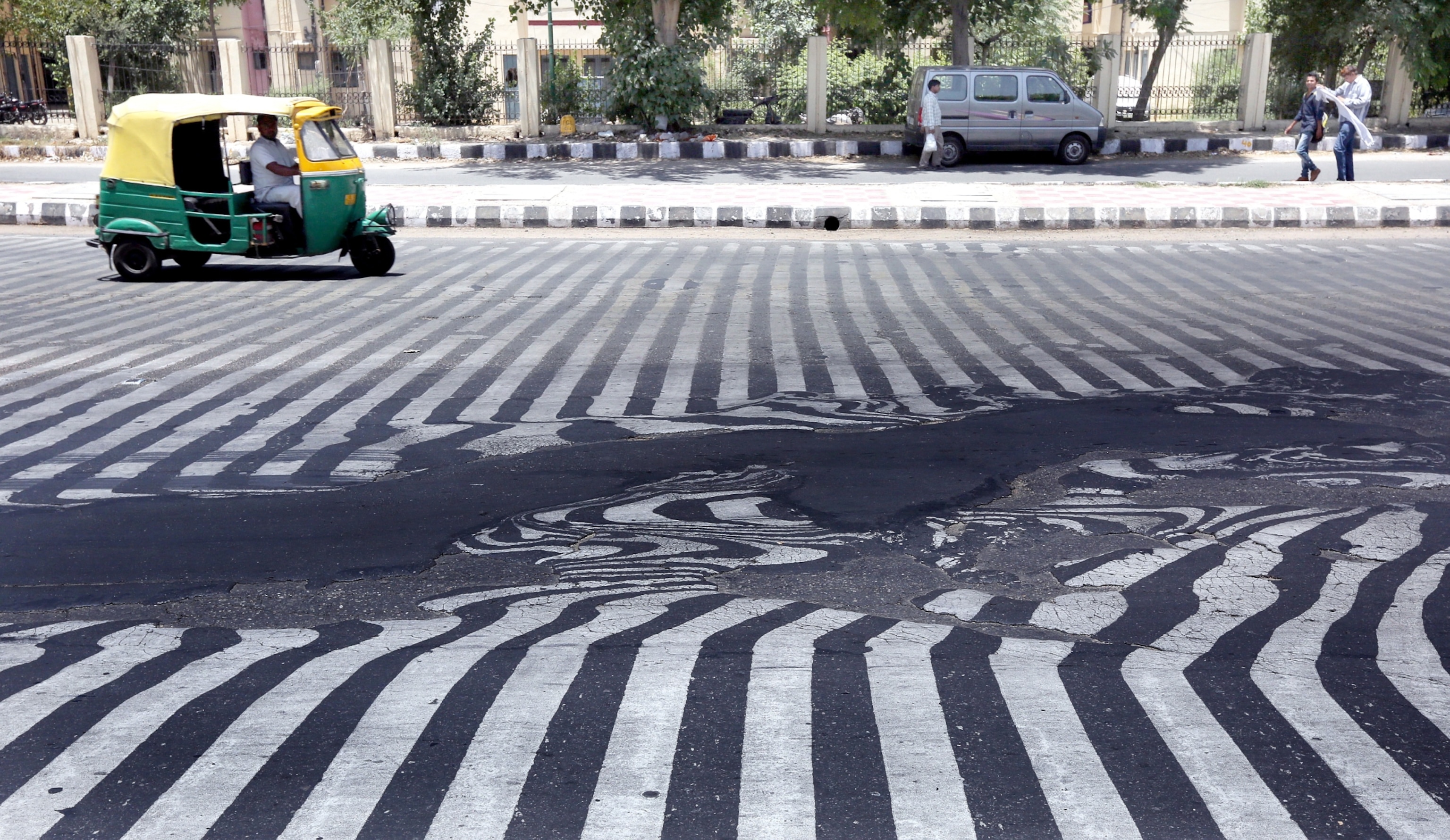 road melting in India's heat