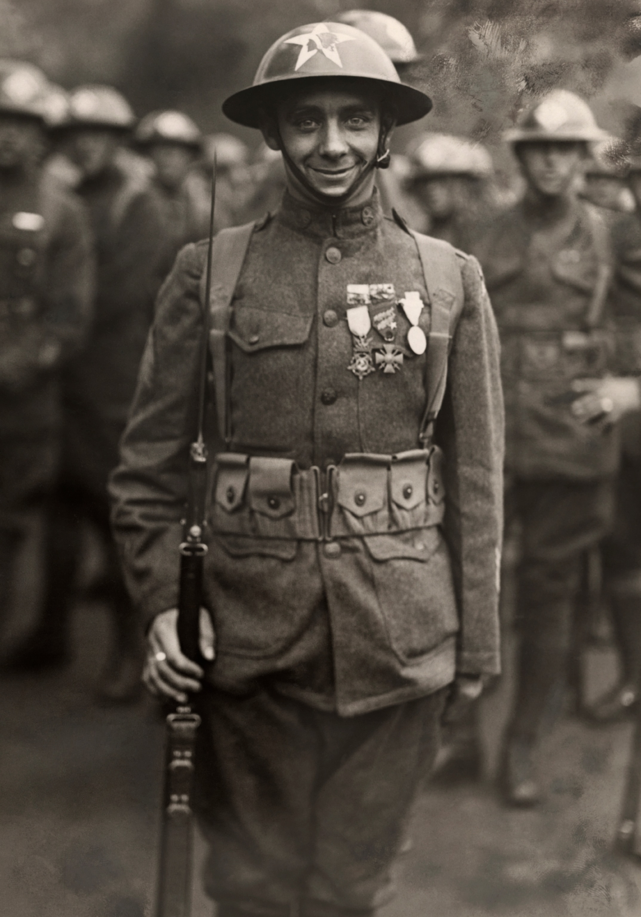 a World War soldier posing for portrait
