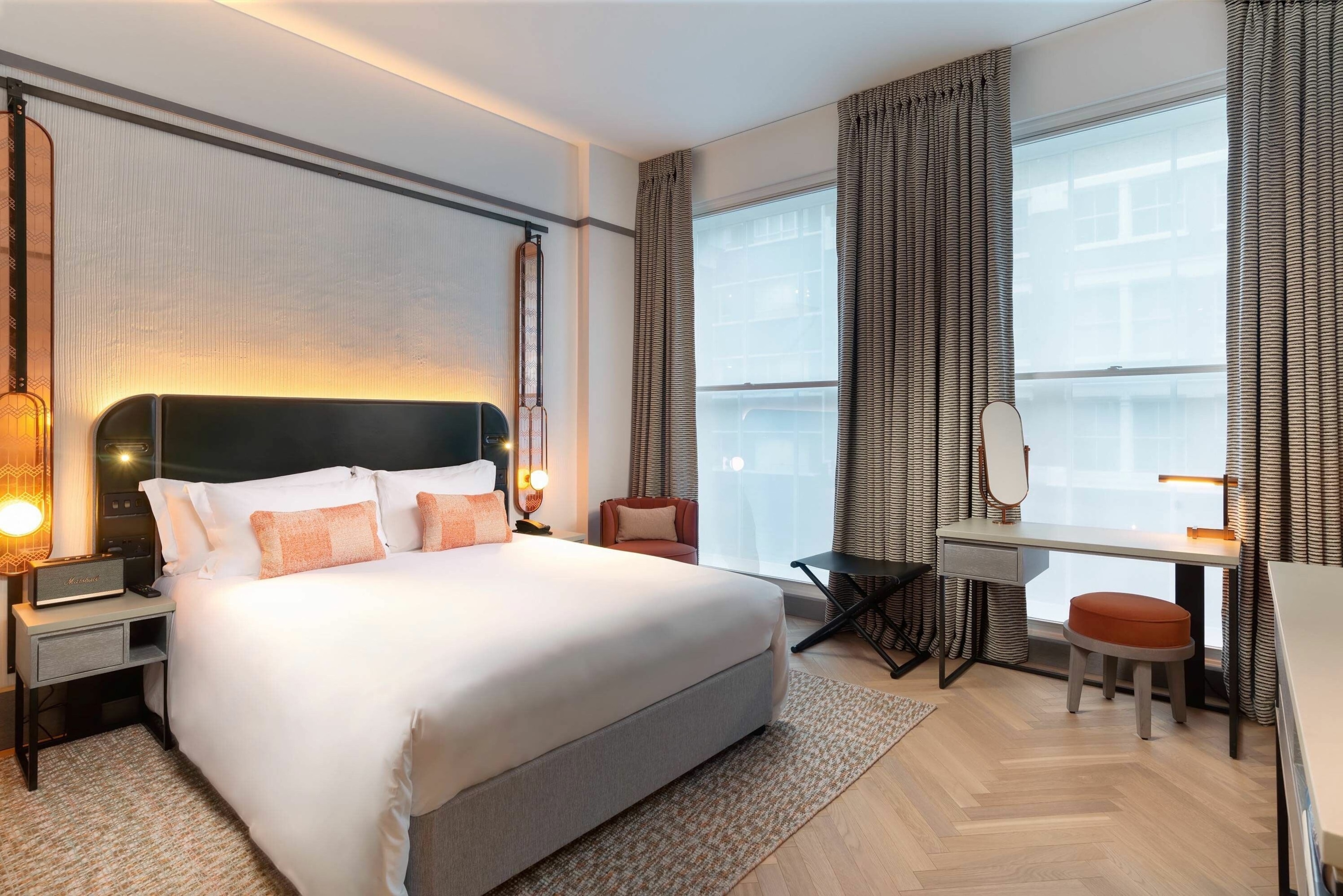 Hart Shoreditch is part of Hilton's Curio Collection, and rooms are decked out in calming cream-and-rose-gold tones.