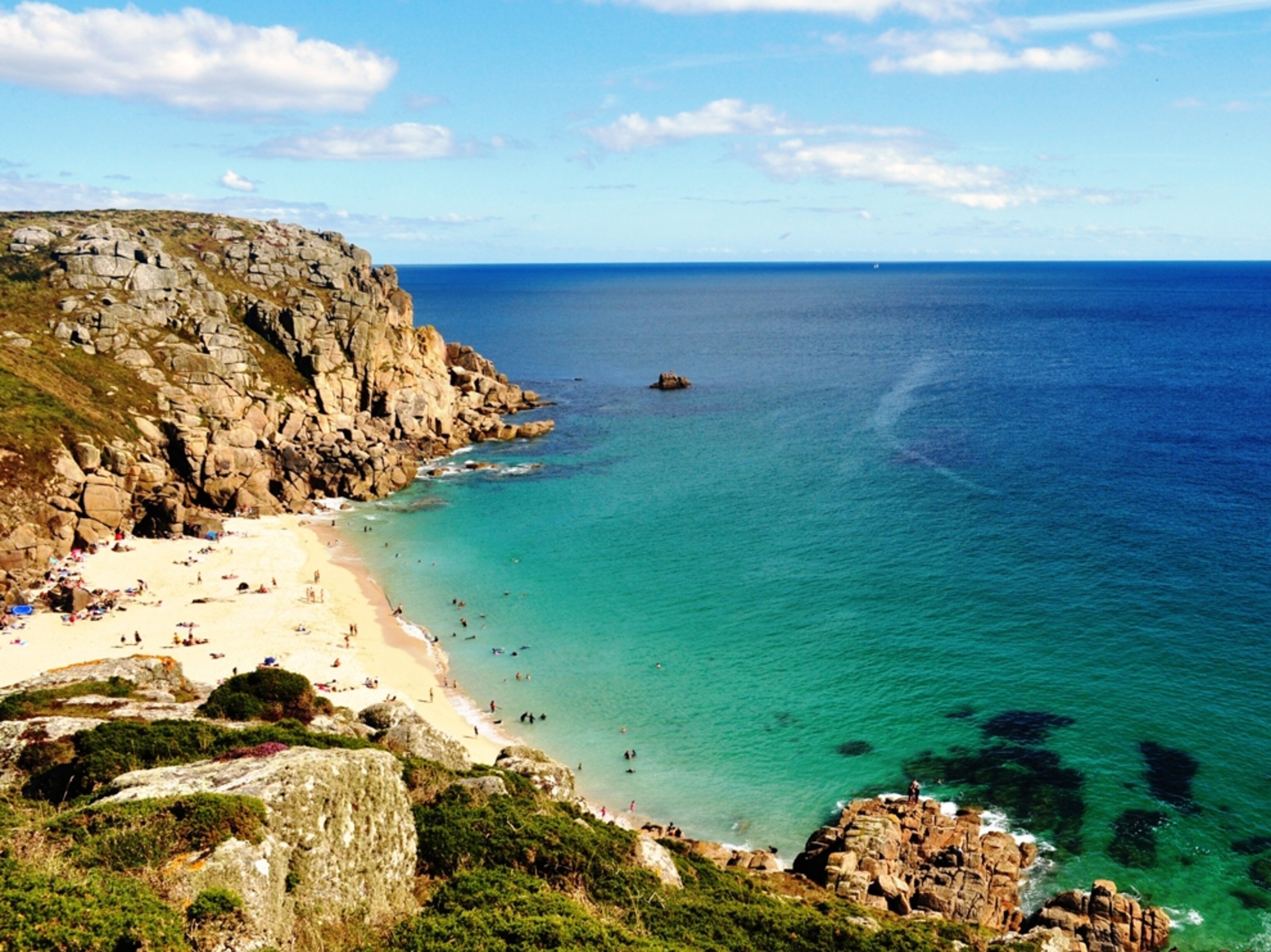 Cliffs and beach in Cornwall, England
