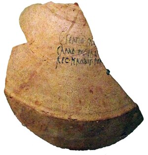 The Latin inscription on a sherd from an amphora in the wine cellar at Herodium declares that it was purchased by King Herod.