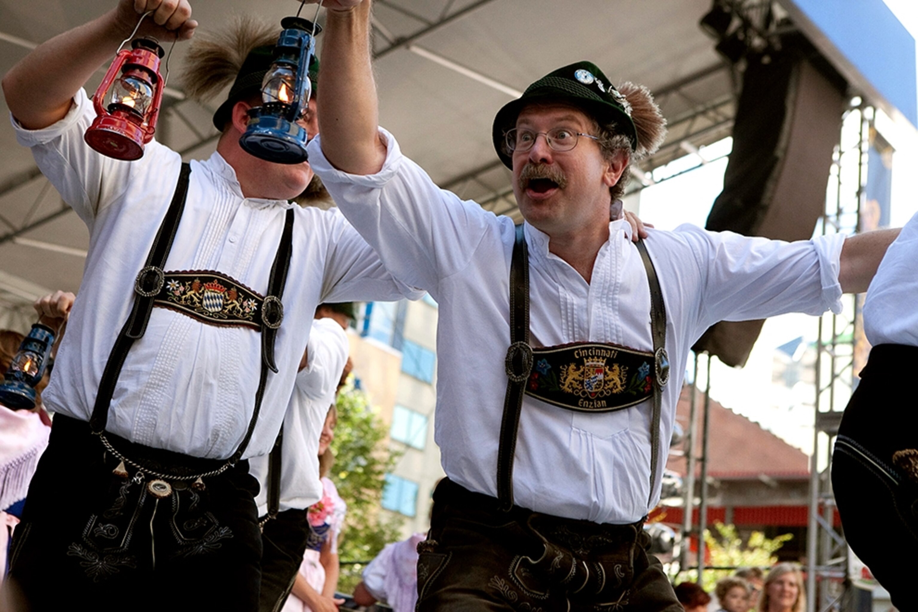 a man dancing at Oktoberfest Zinzinnati, Cincinnati, Ohio