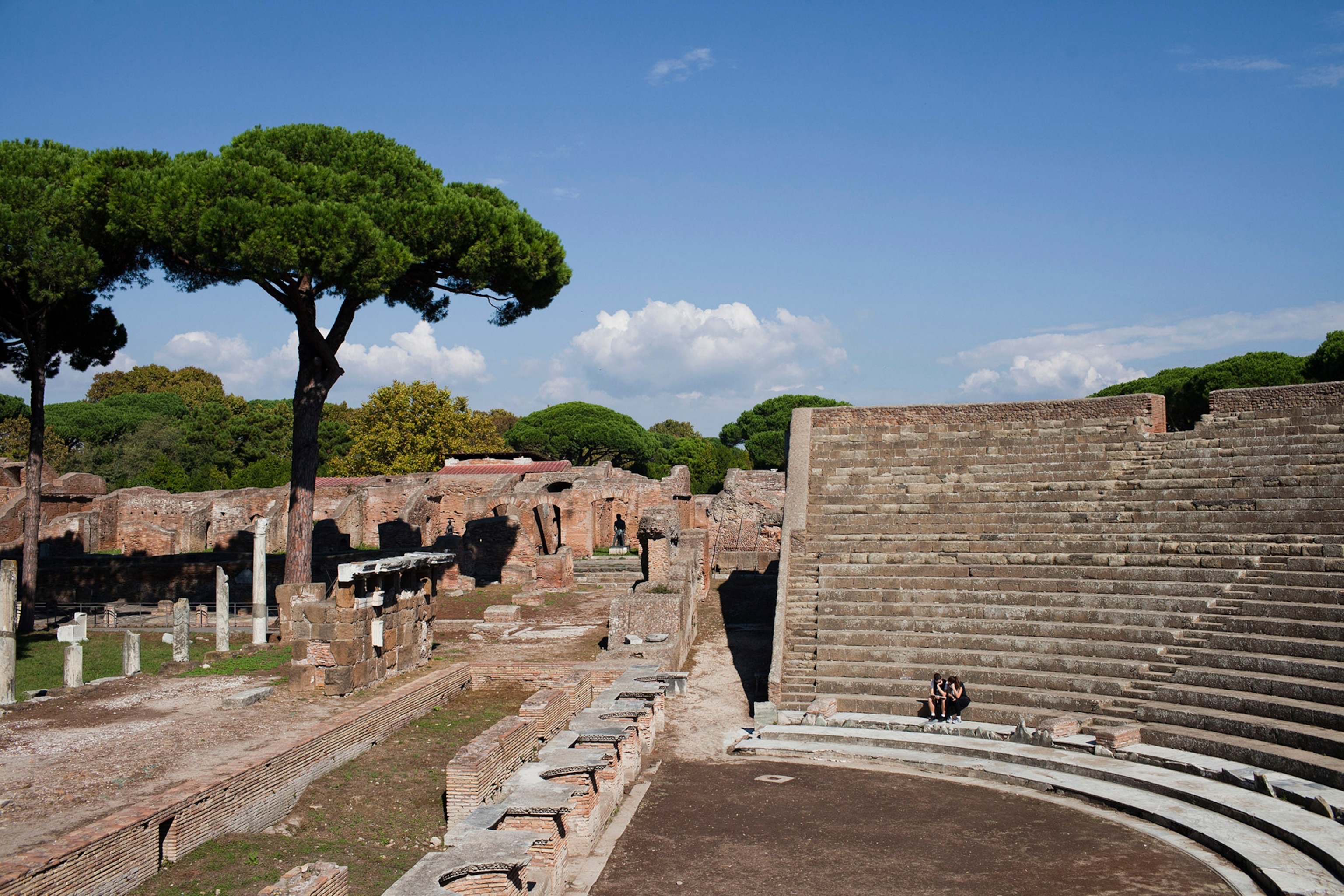 the Theater in the archeological area of Ostia Antica in Rome, Italy