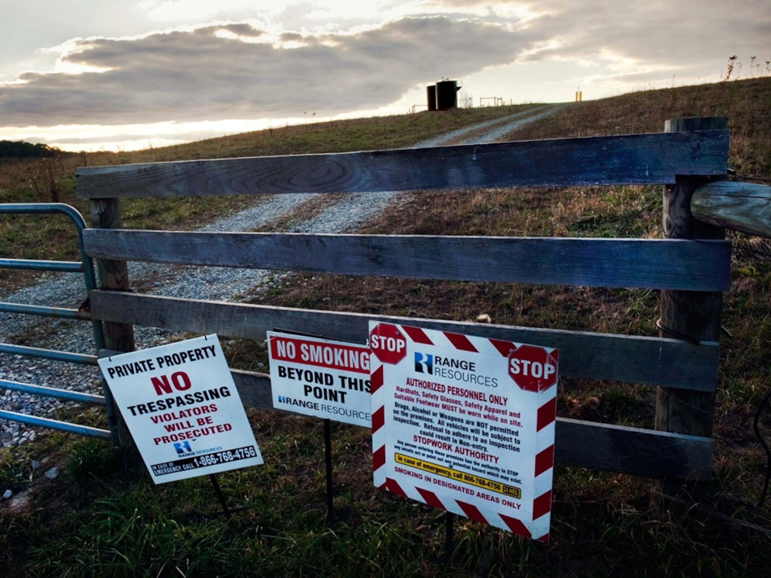 Range Resources property near homes in Hickory, Pennsylvania.