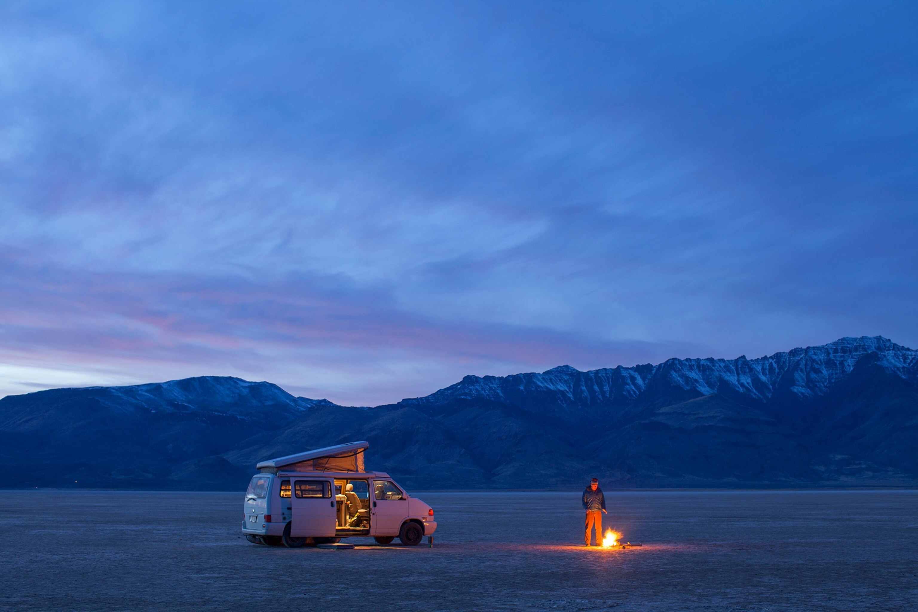 a man camping in Southeastern Oregon