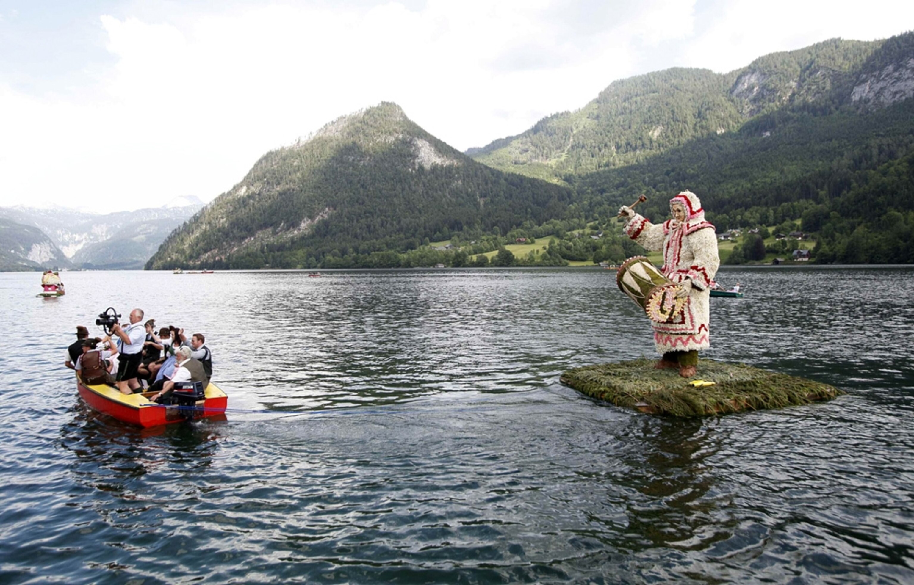 people boating during Austria's daffodil festival