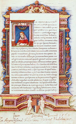 Annals of Tacitus page from a 16th-century illuminated manuscript