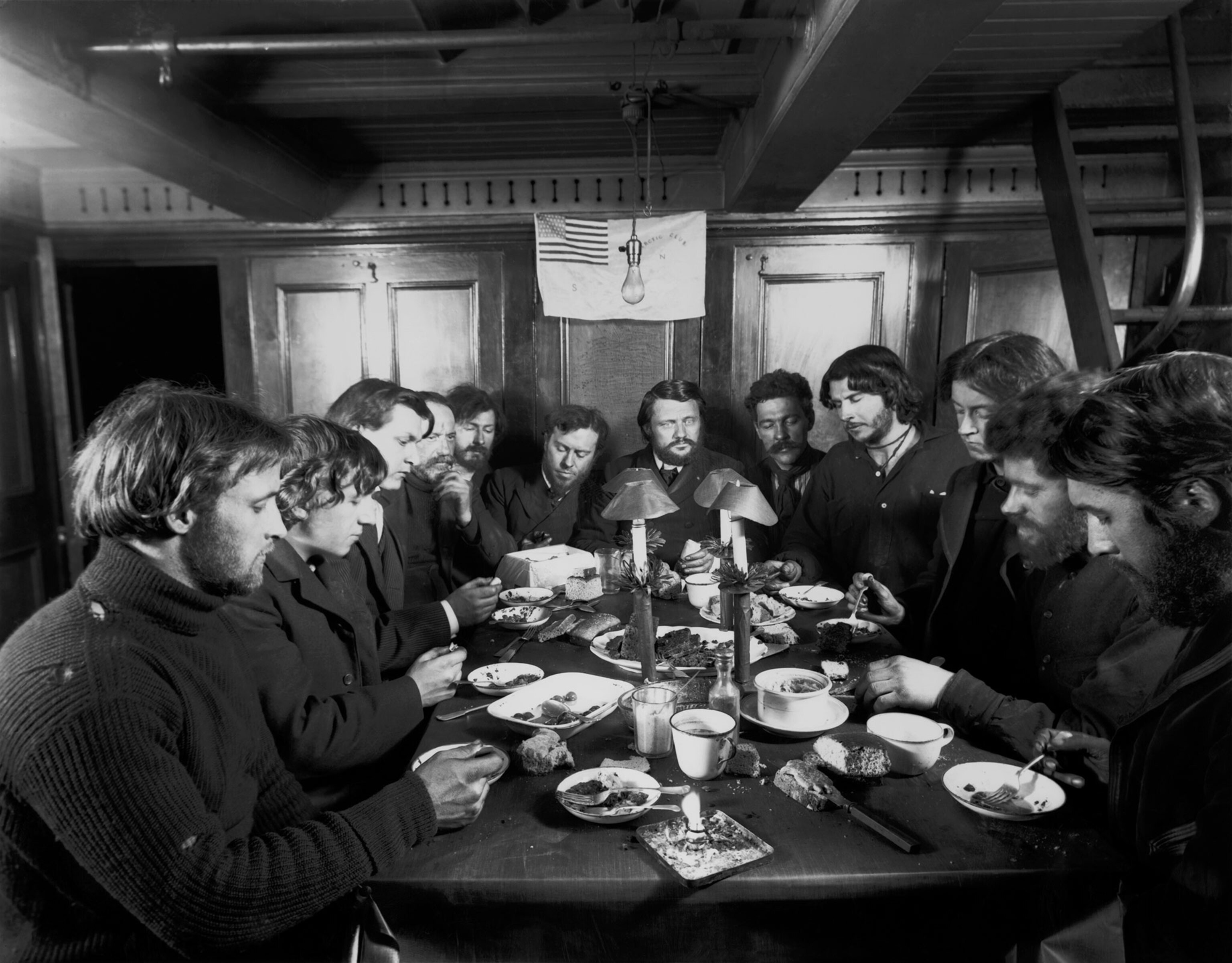 expedition members celebrating Christmas