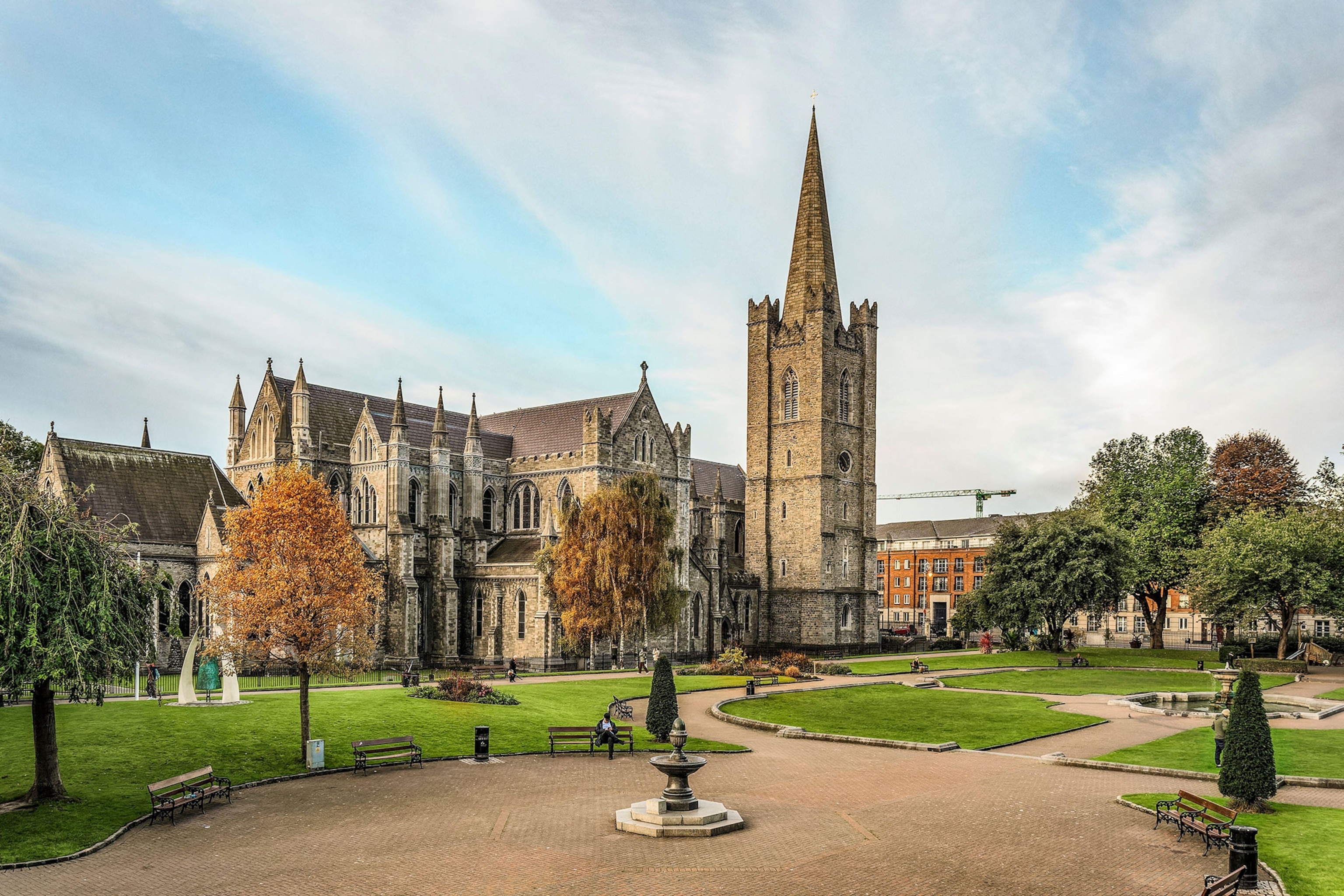 St Patrick's Cathedral and garden, Dublin, Ireland.