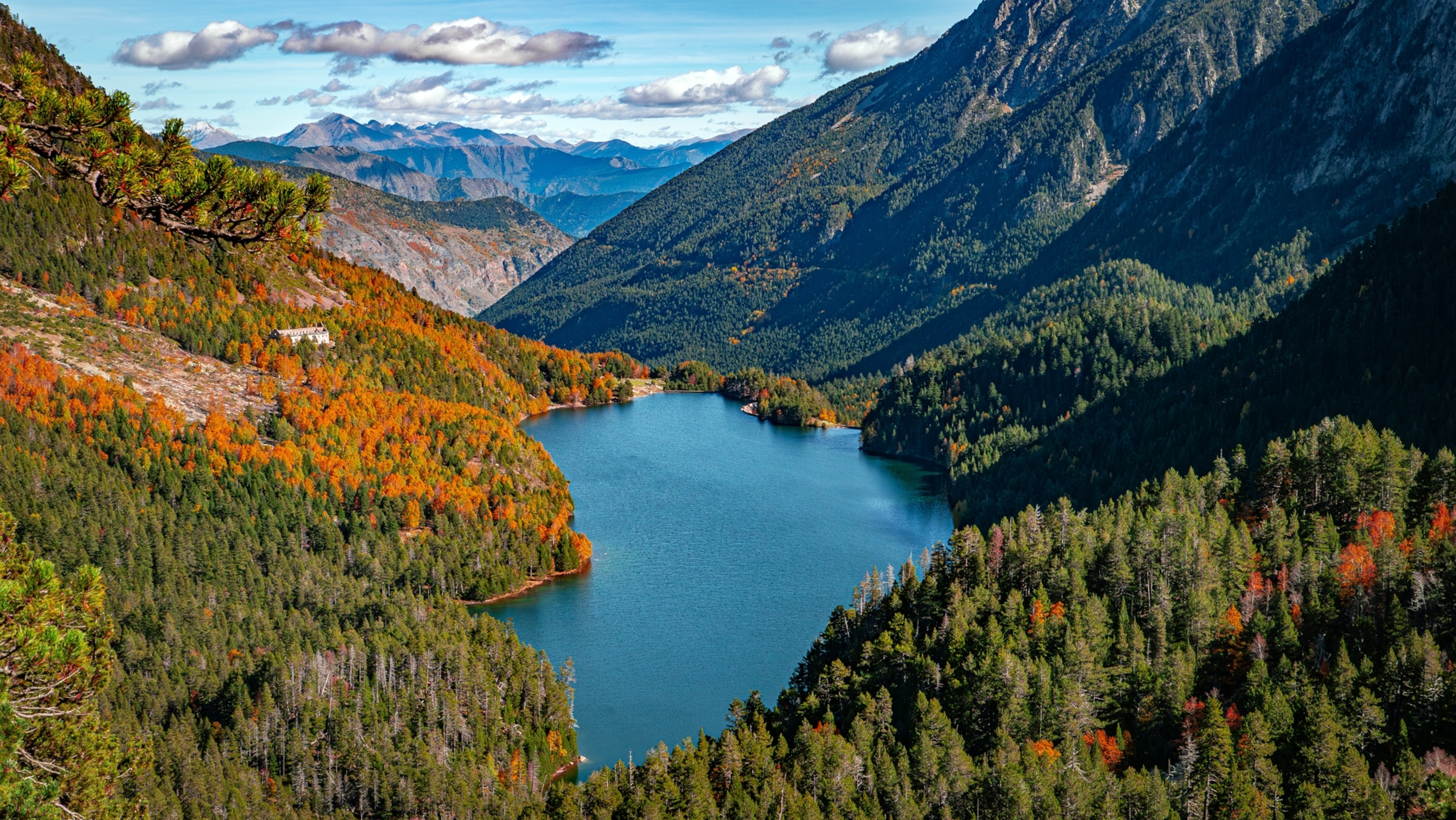 Aigüestortes i Estany de Sant Maurici National Park. View of the Lake Sant Maurici
