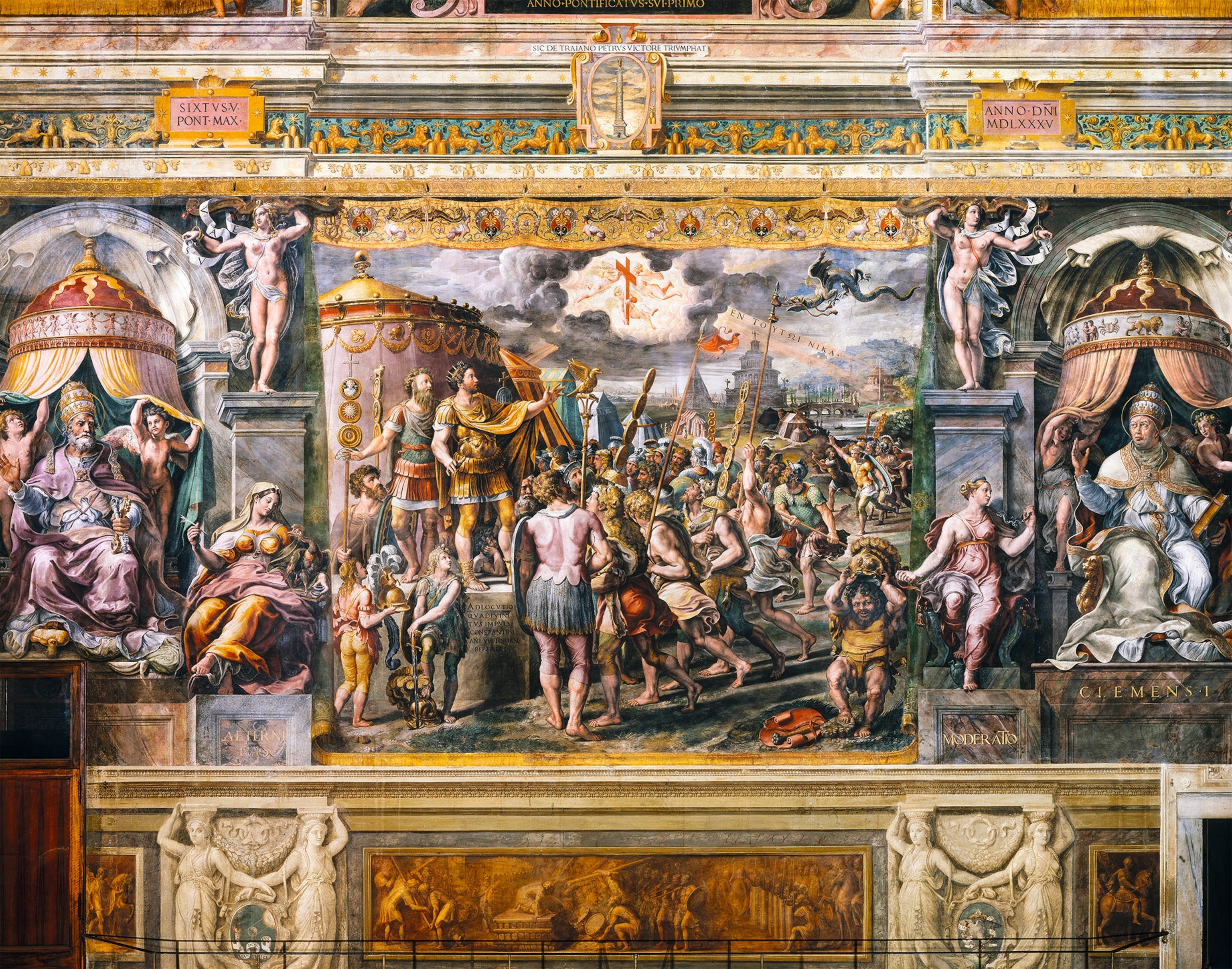 A fresco portrays portrays Constantine’s vision.