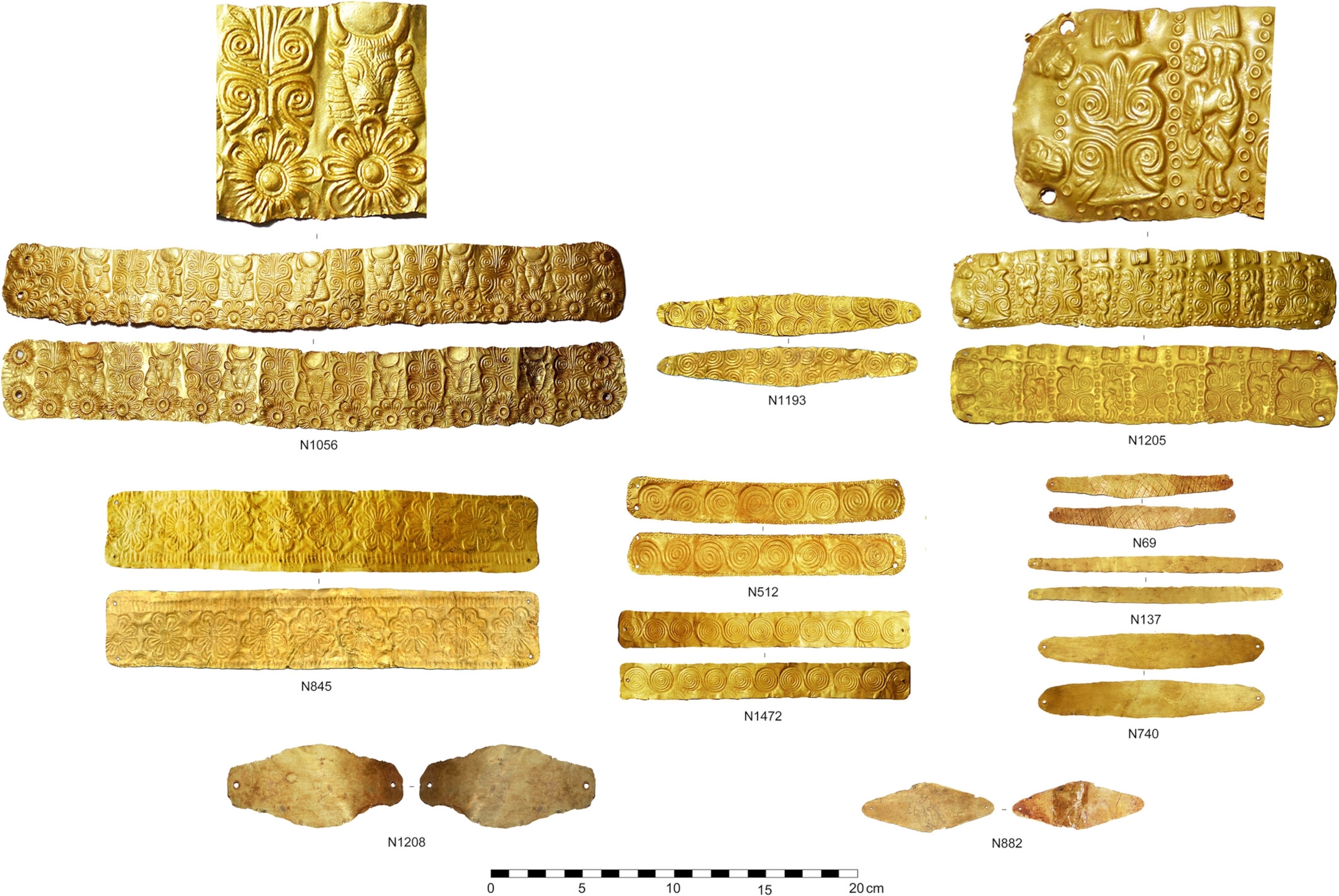 Diadems and mouth-pieces from Hala Sultan Tekke excavated between 2016 and 2024.