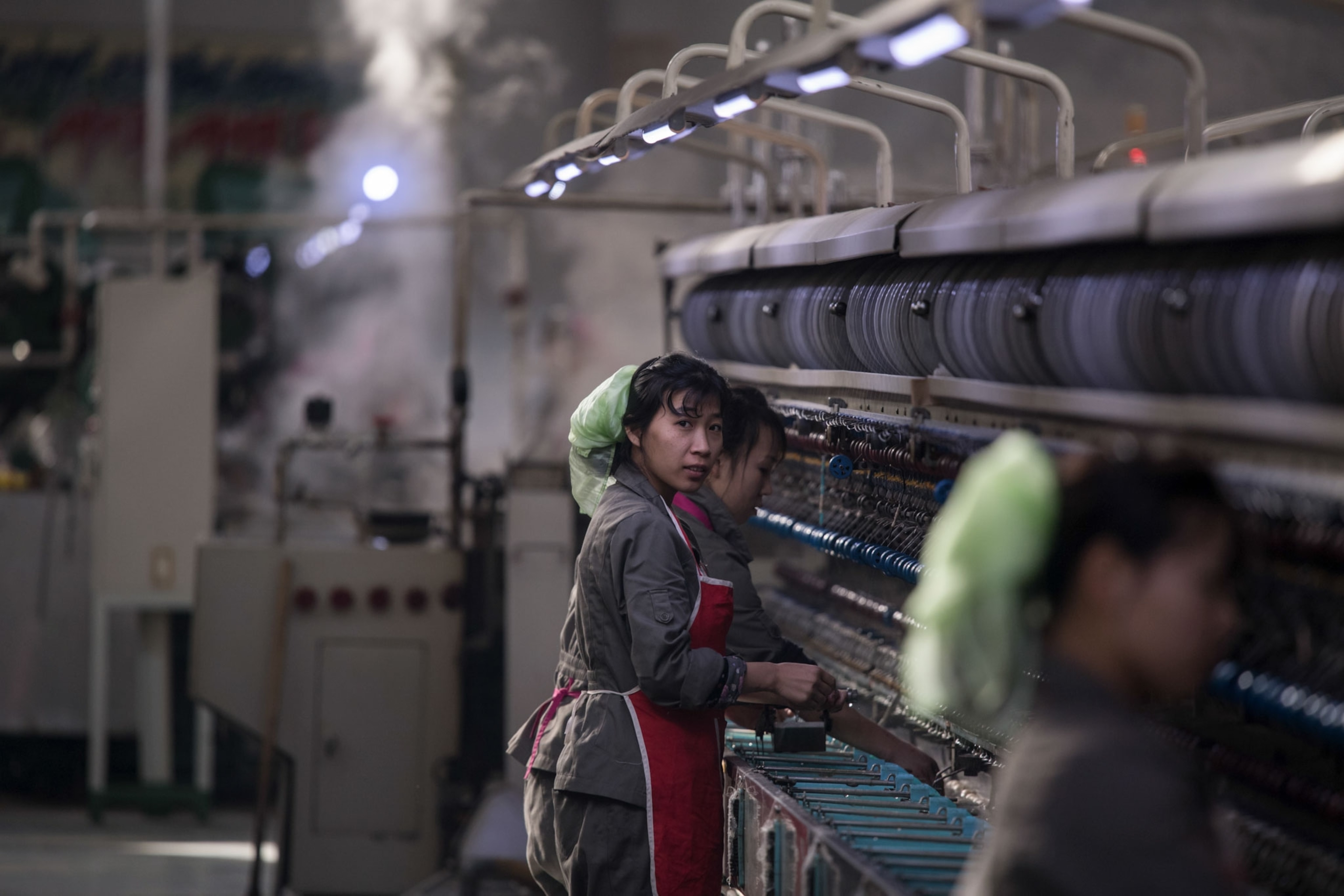 a factory worker in North Korea