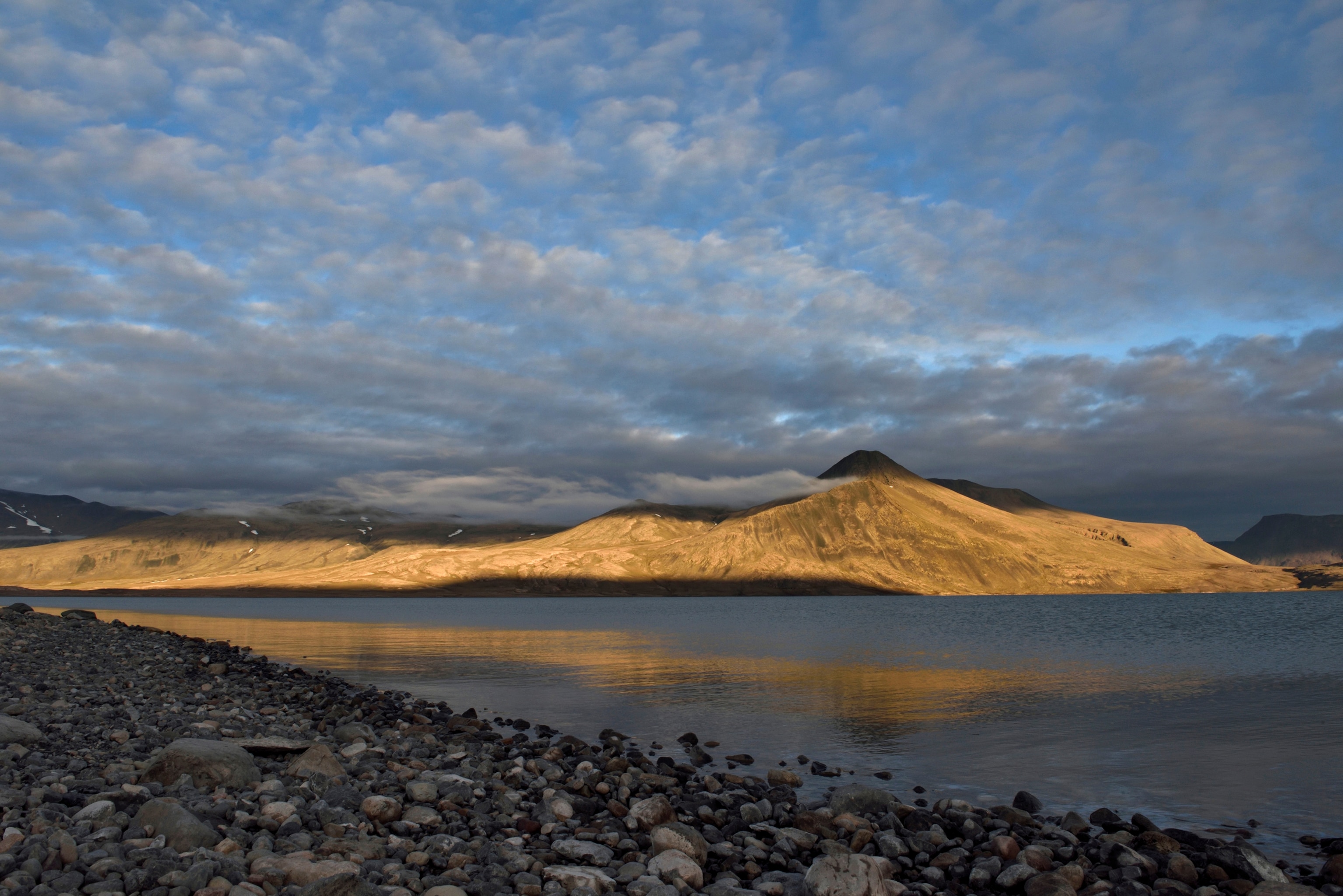 Shortly after midnight on Lake Centrum Sø, Greenland. Photograph Gina Moseley