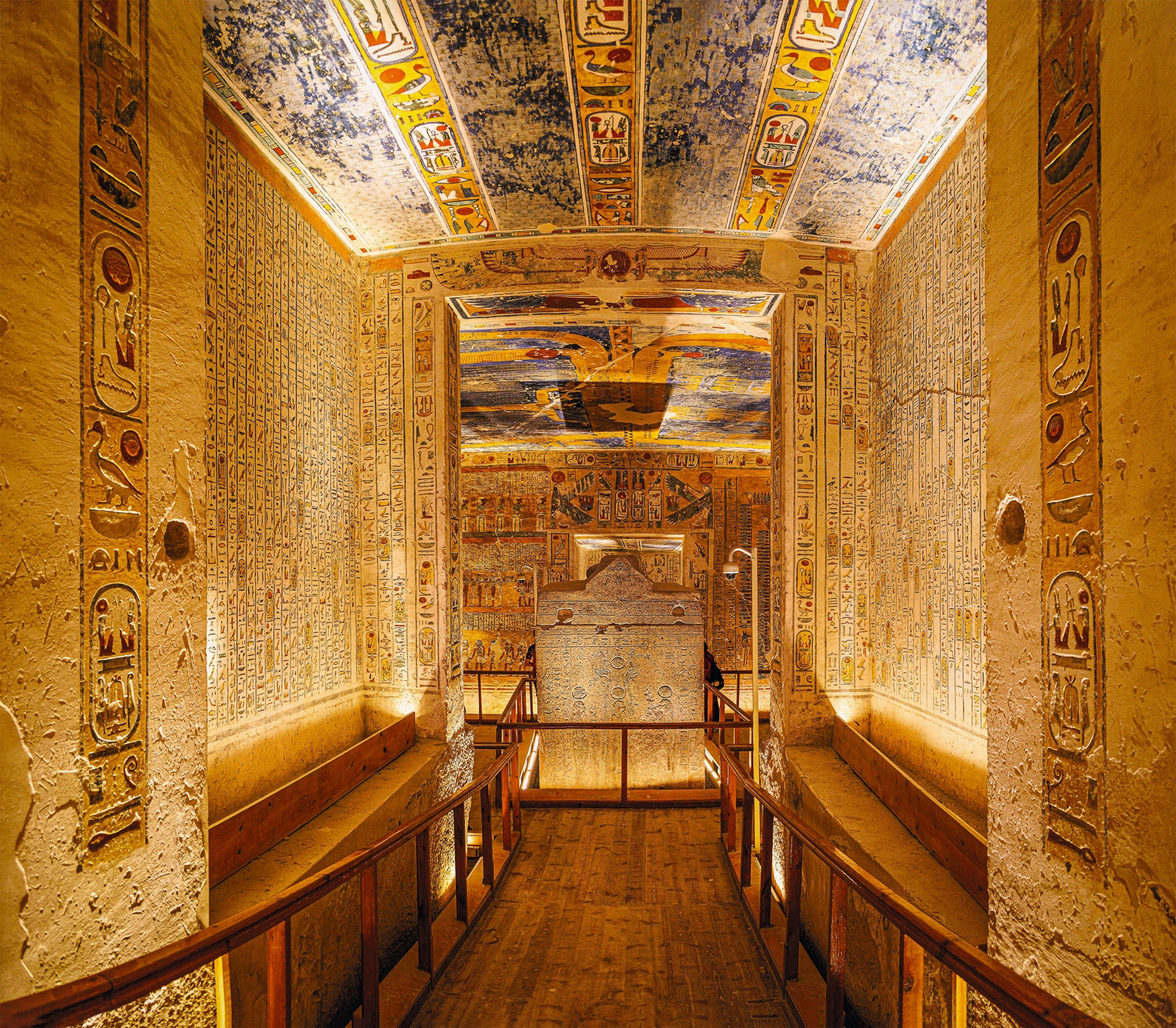 Ramses IV's burial chamber is pictured.
