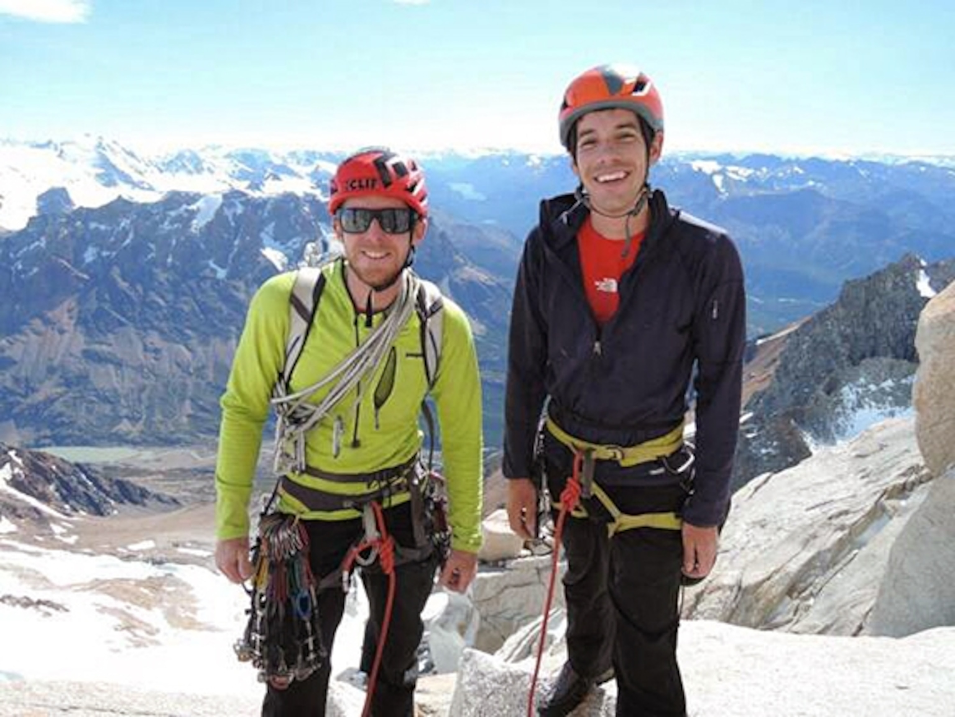 Climbers Alex Honnonld and Tommy Caldwell on the Fitz Traverse; Photograph courtesy Alex Honnold and Tommy Caldwell