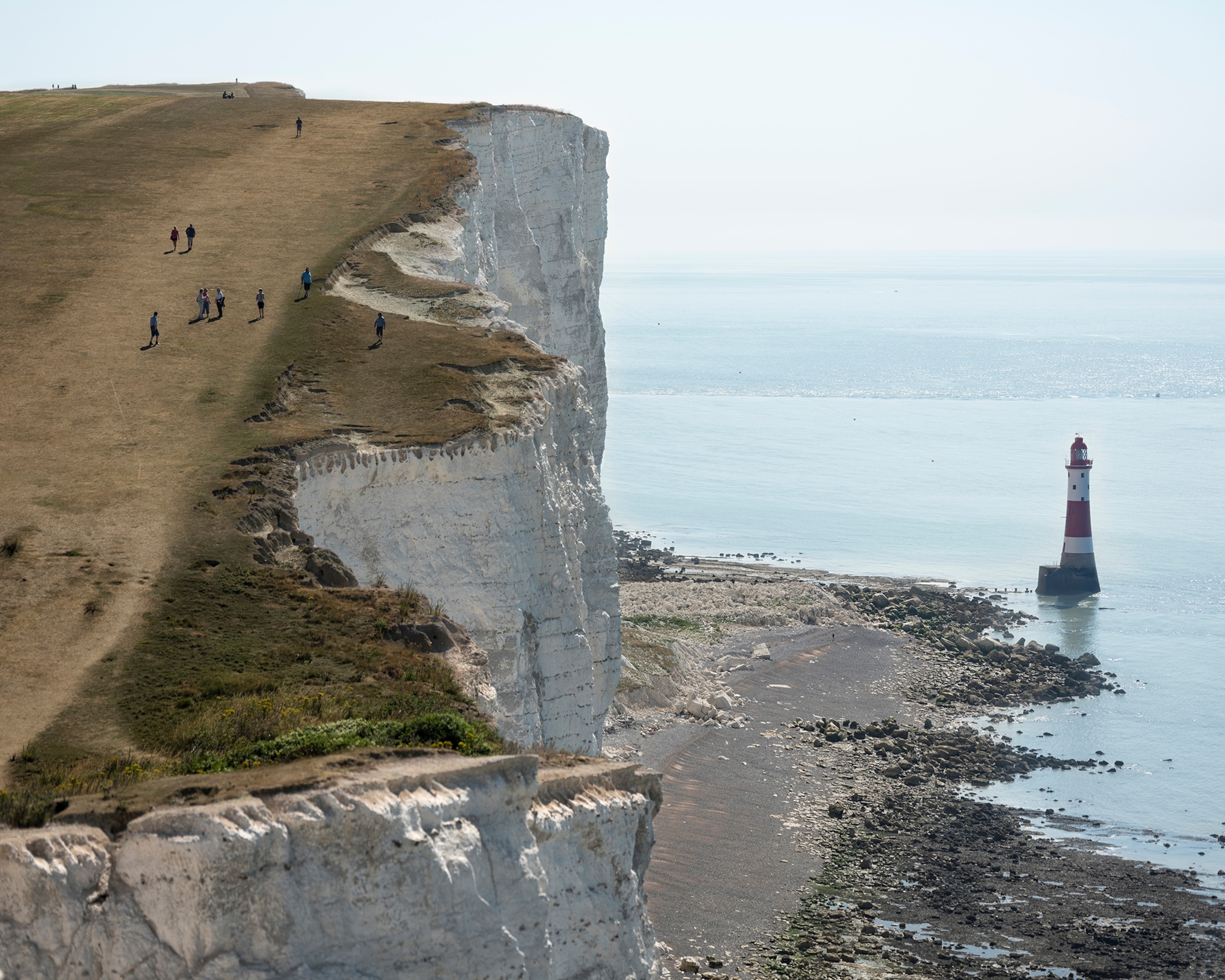 White chalk cliffs in Sussex, southern England