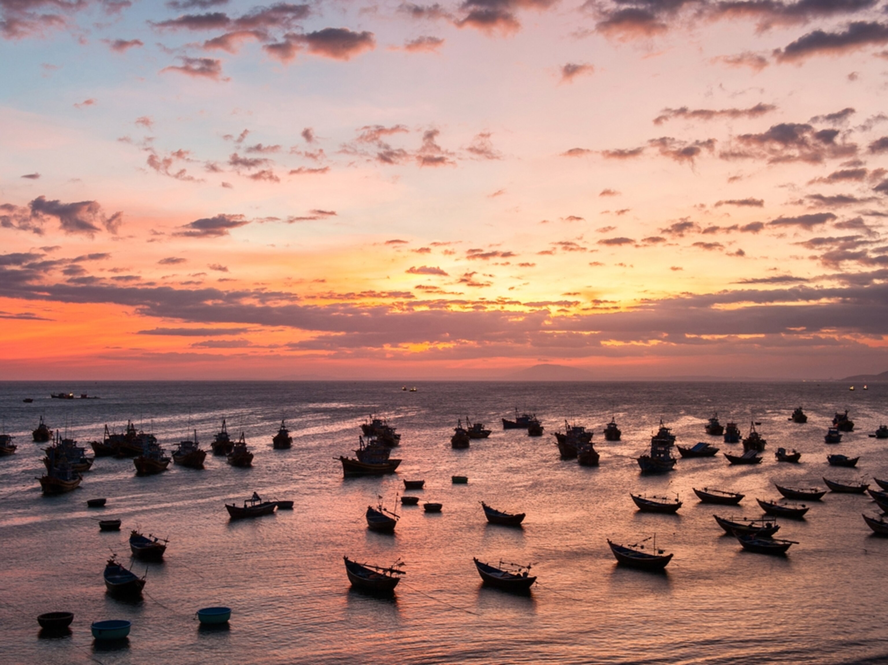 fishing boats on the South China Sea