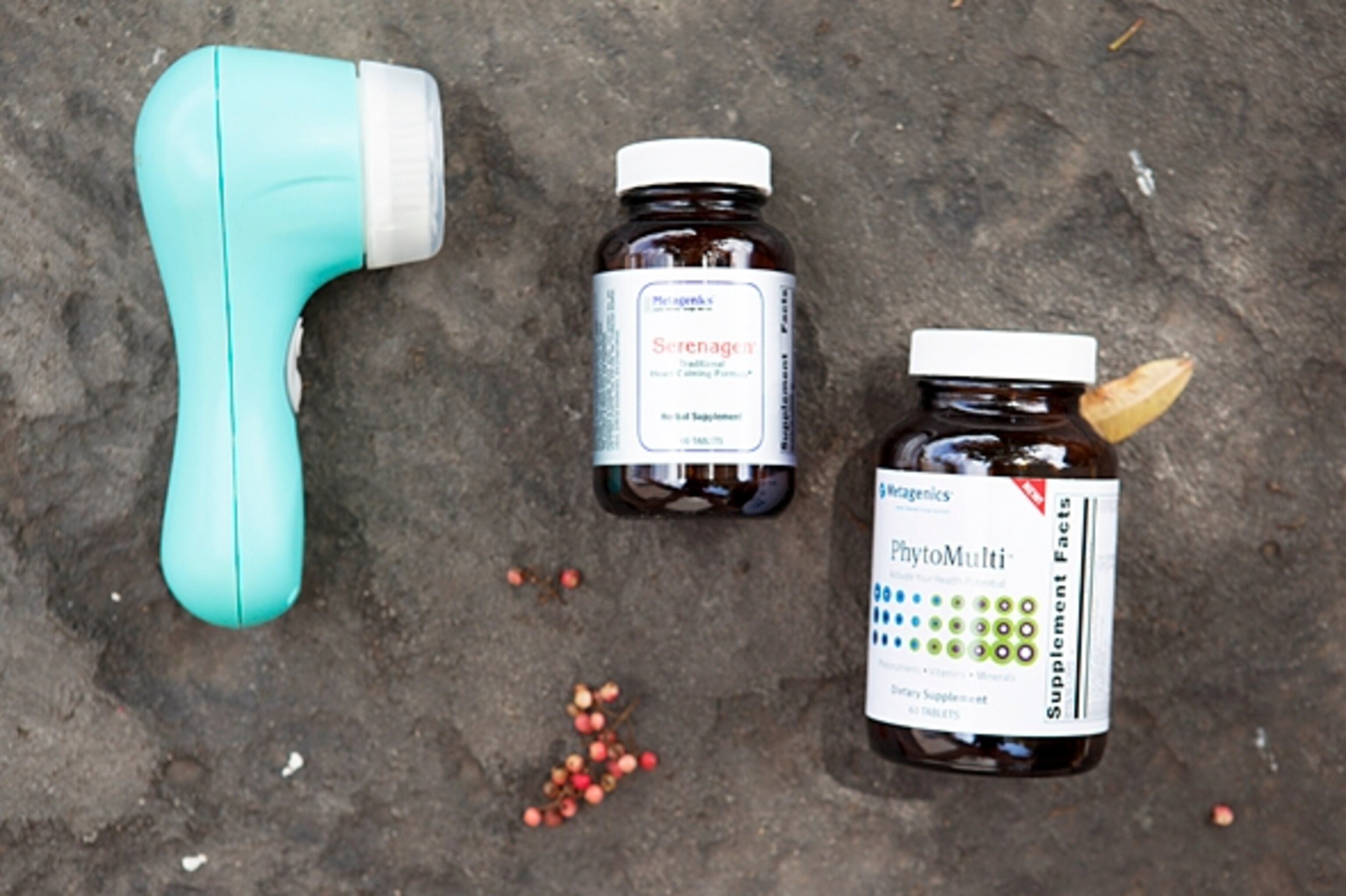 A pulsating brush will add some oomph to your clean routine and Seranagen and phytonutrients can help keep you balanced day and night. (Photograph by Shannon Switzer)