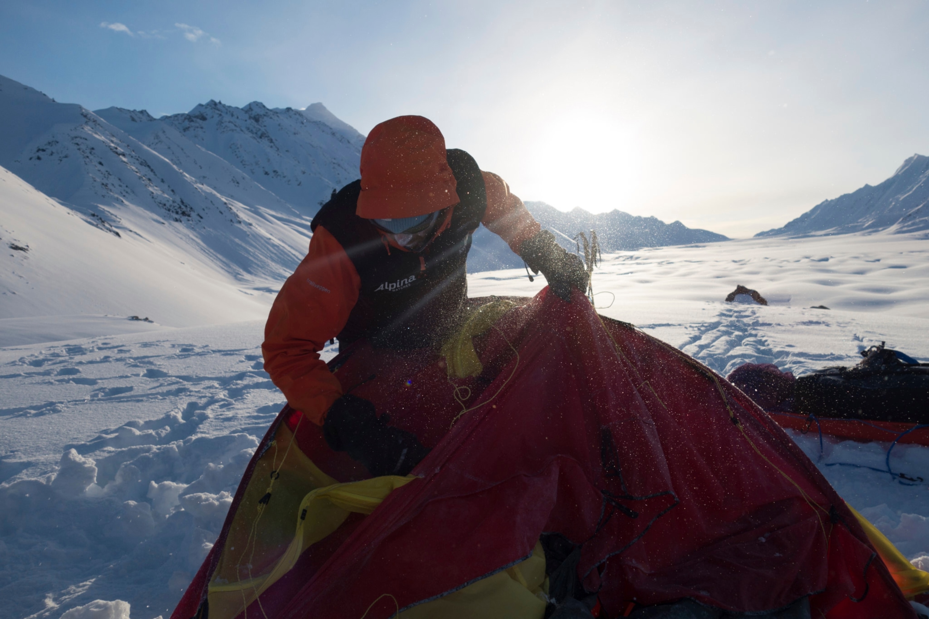 Vincent Colliard setting tent