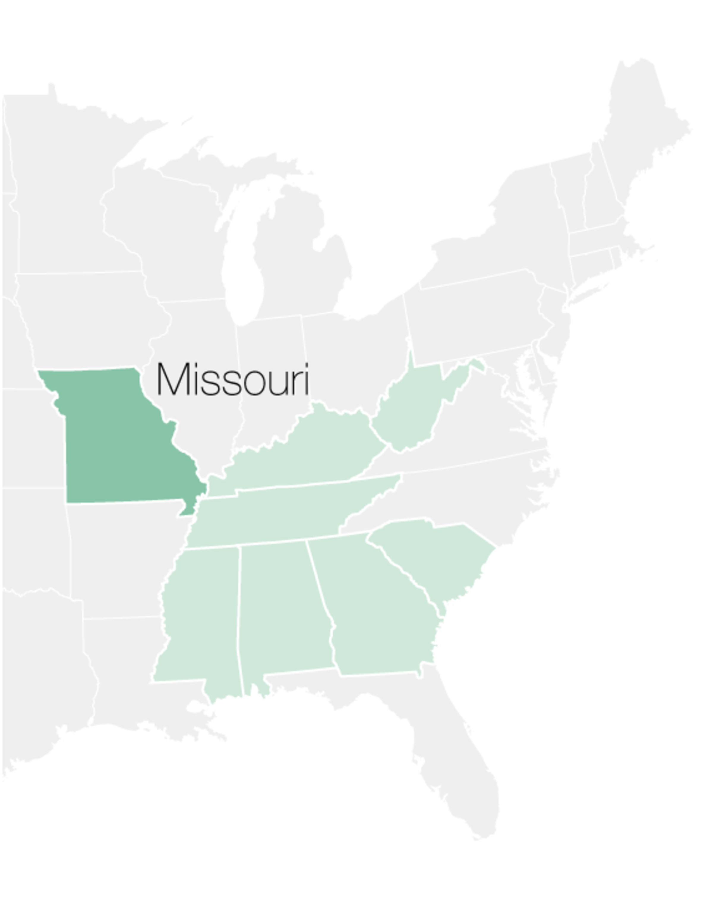 a map of Missouri