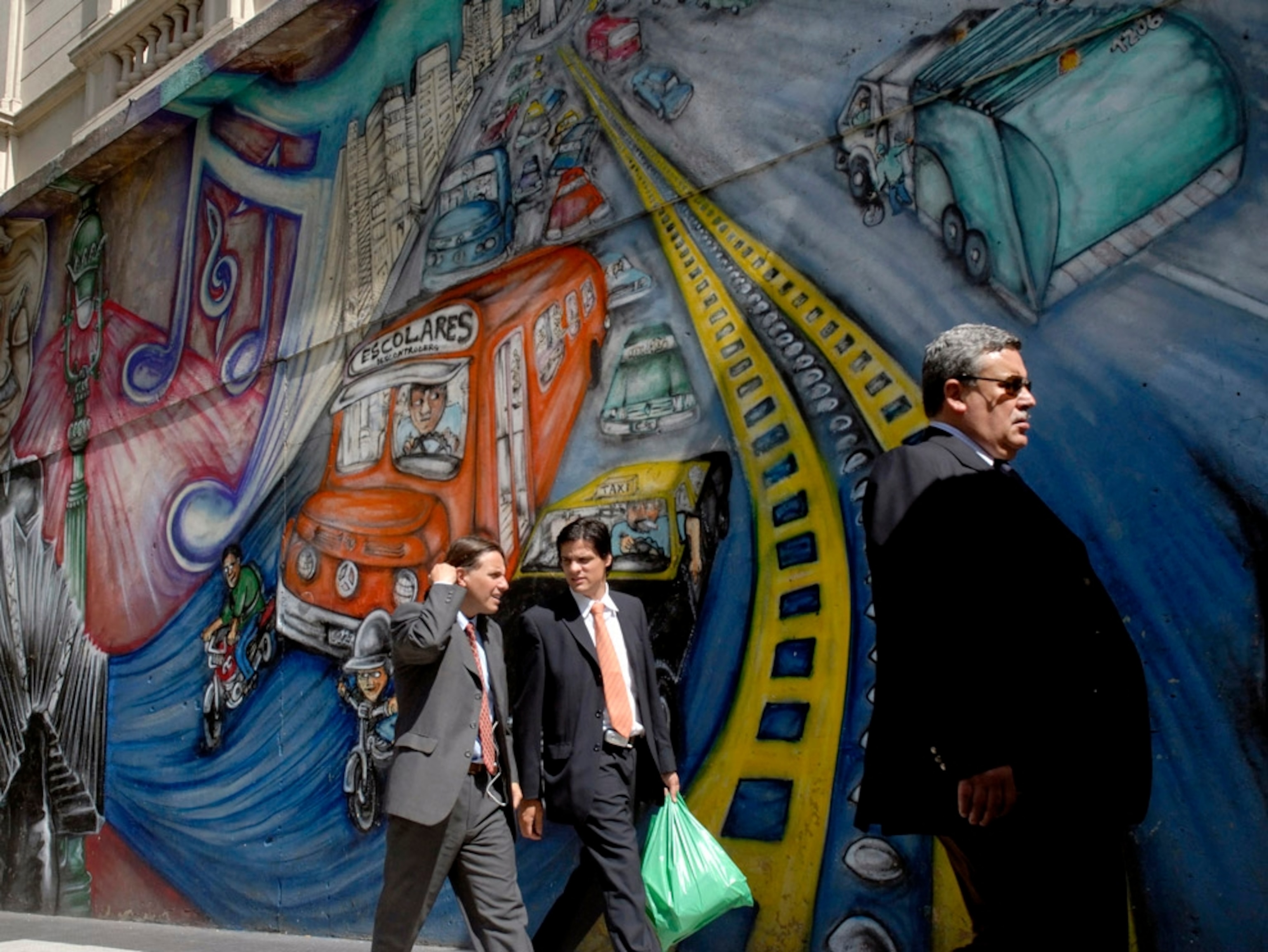 Colorful downtown mural