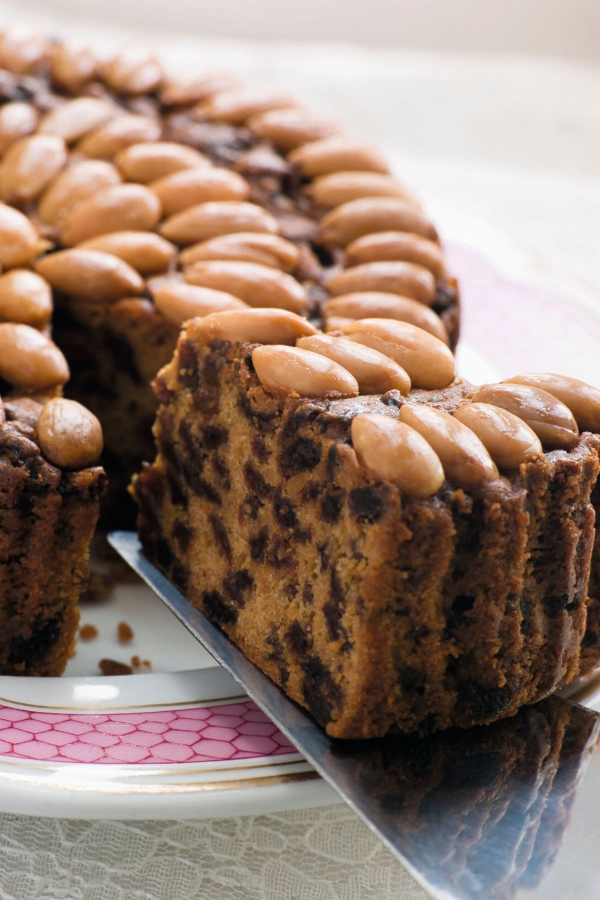 Slice of Dundee Cake.