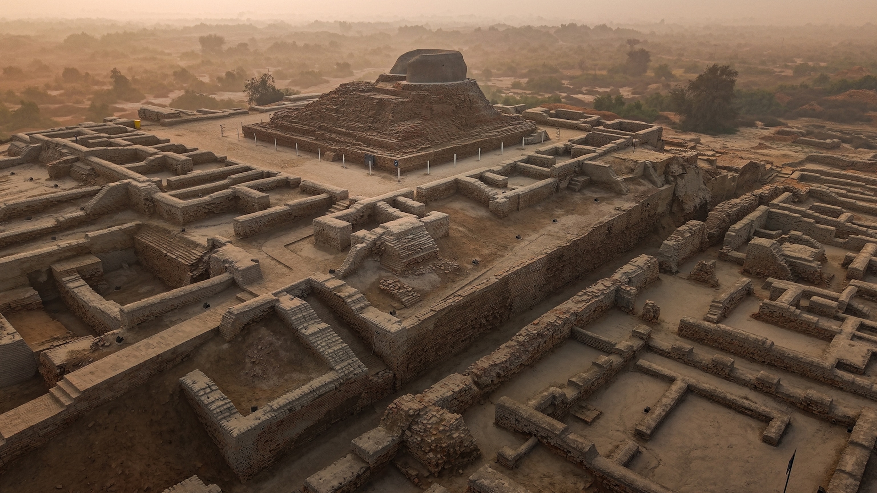 Aerial view of ruins
