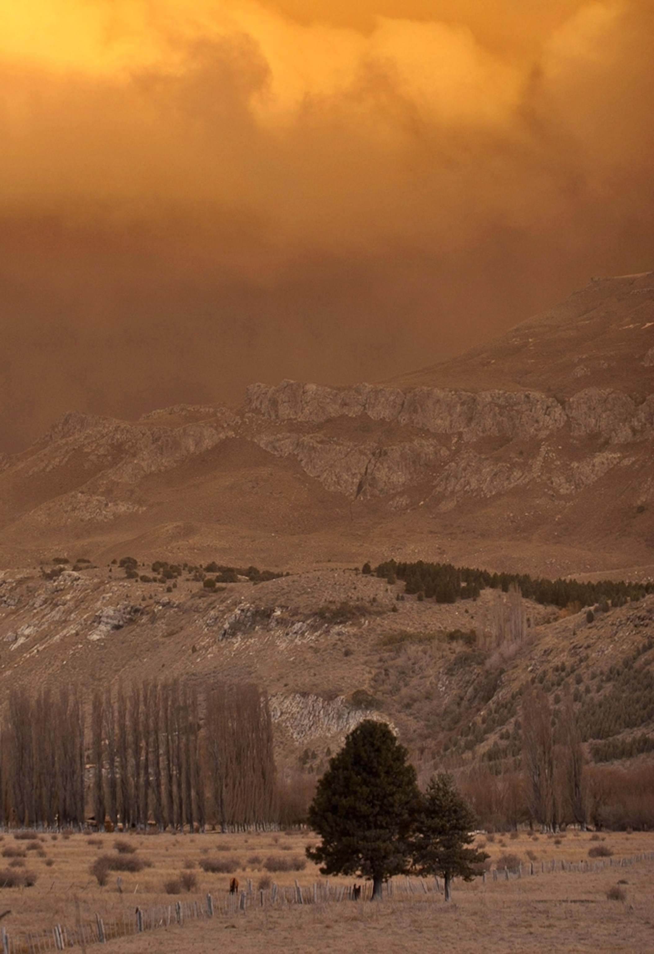 volcano picture: ash-infused sunset over Argentina due to Chile's Puyehue eruption