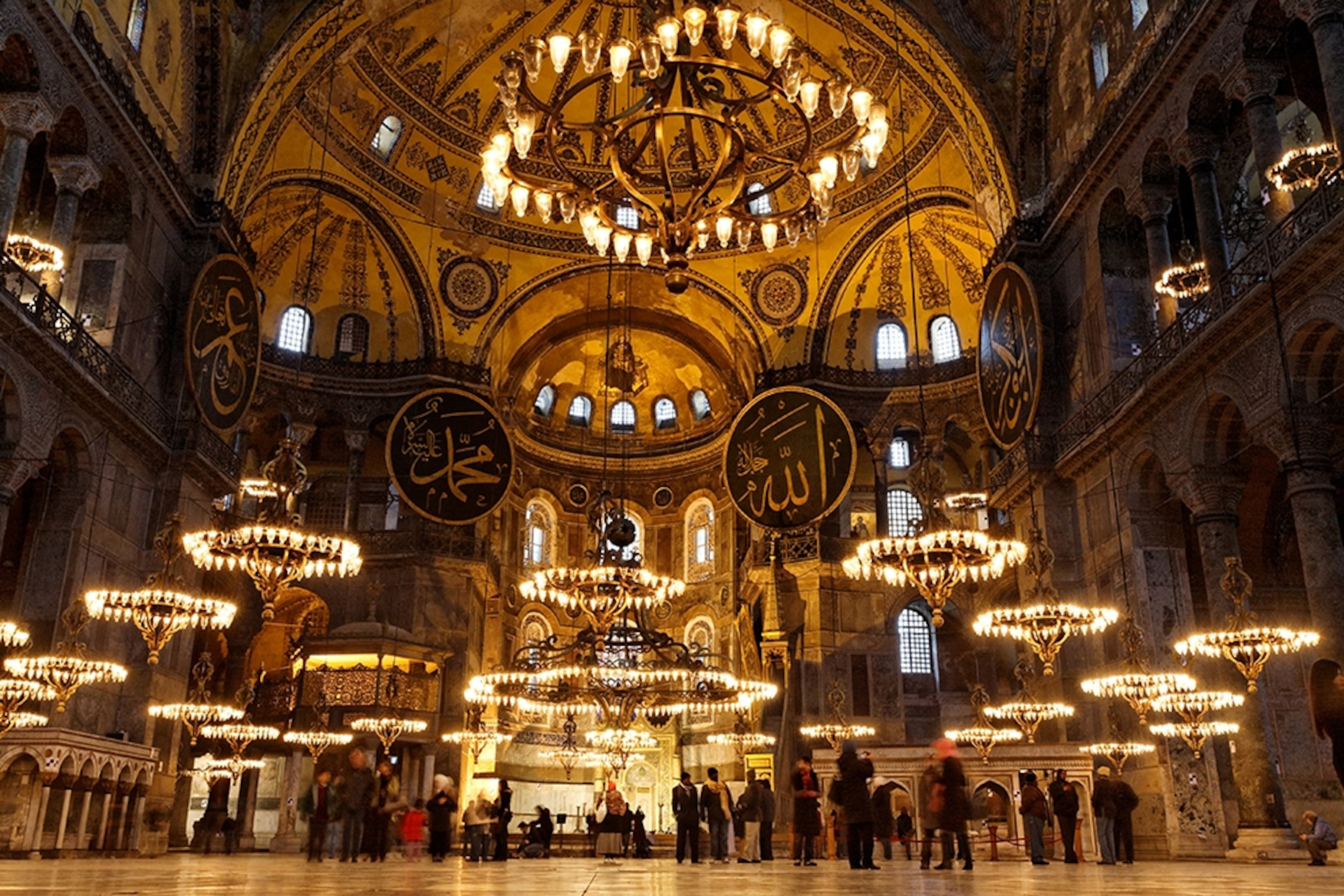 the interior of Hagia Sophia, Istanbul