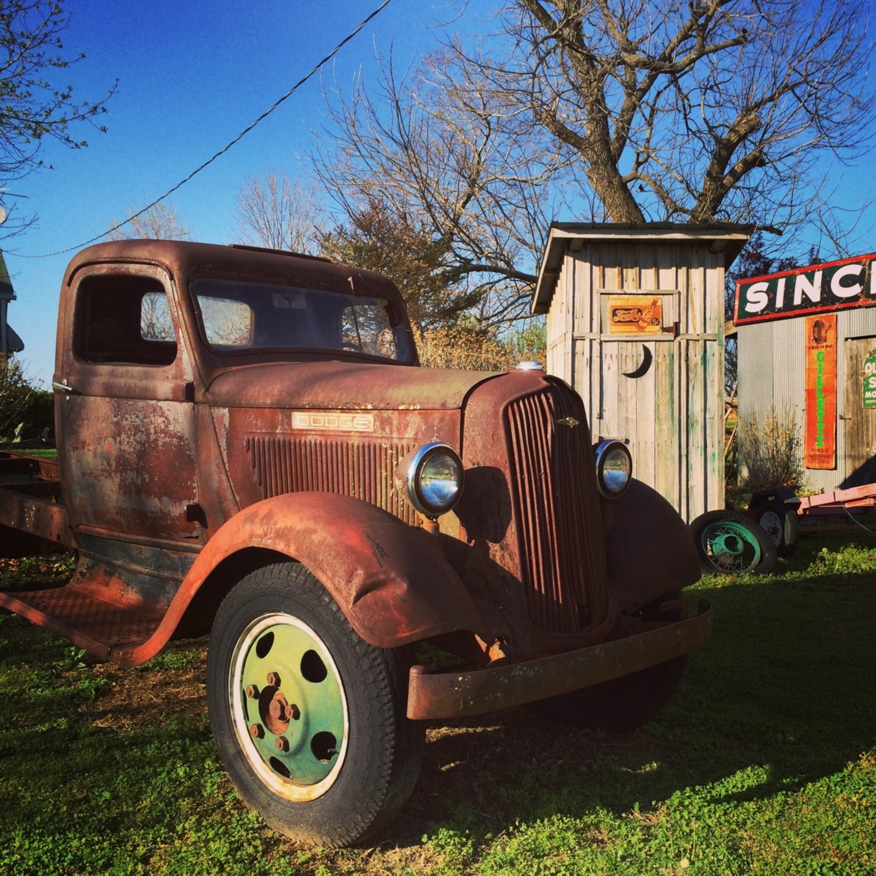 A vintage Ford truck sits outside Gay Parita gas station near Paris Junction, Missouri. (Photo by Andrew Evans, National Geographic Travel)