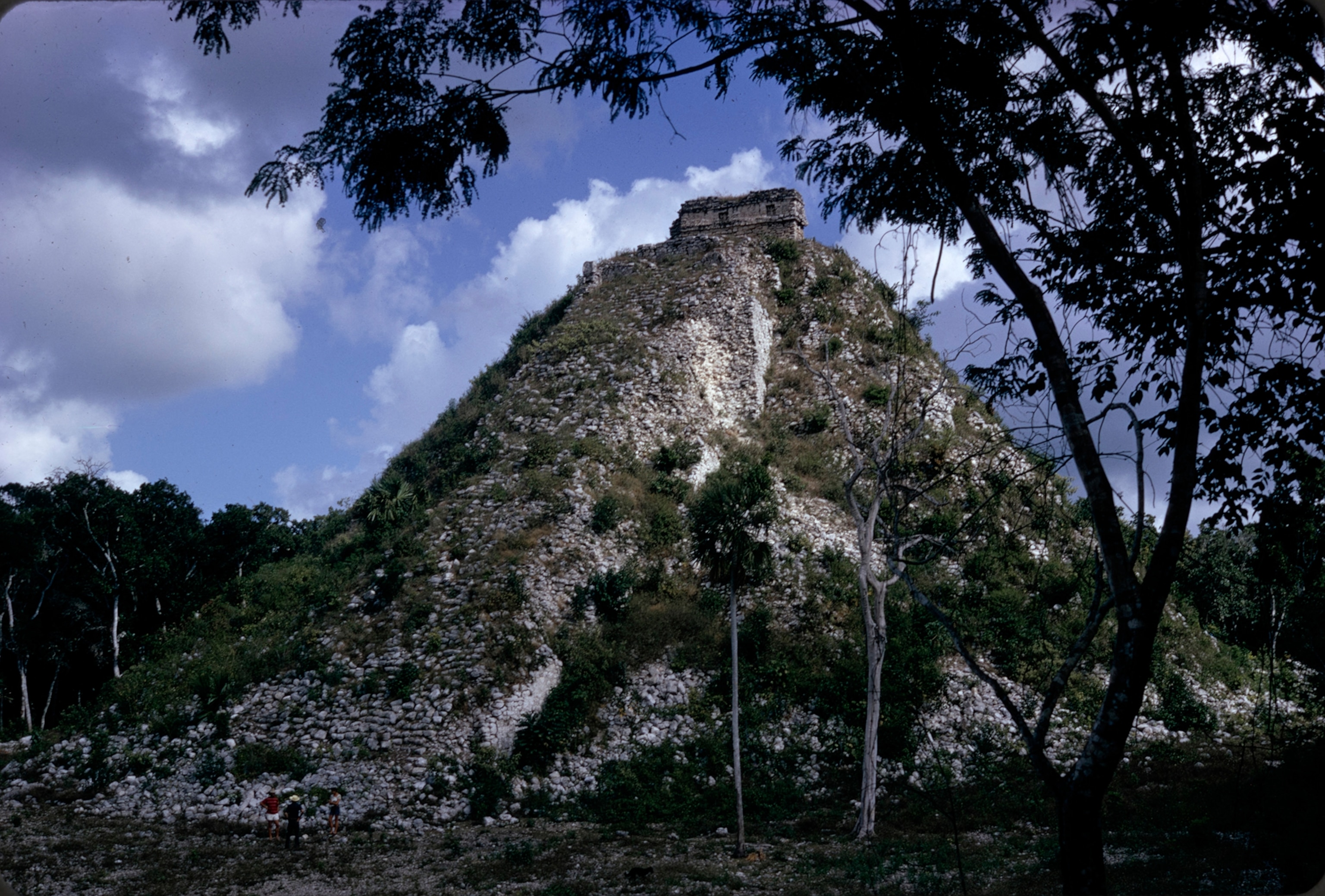 Maya priests once led processions to the temple atop this pyramid.