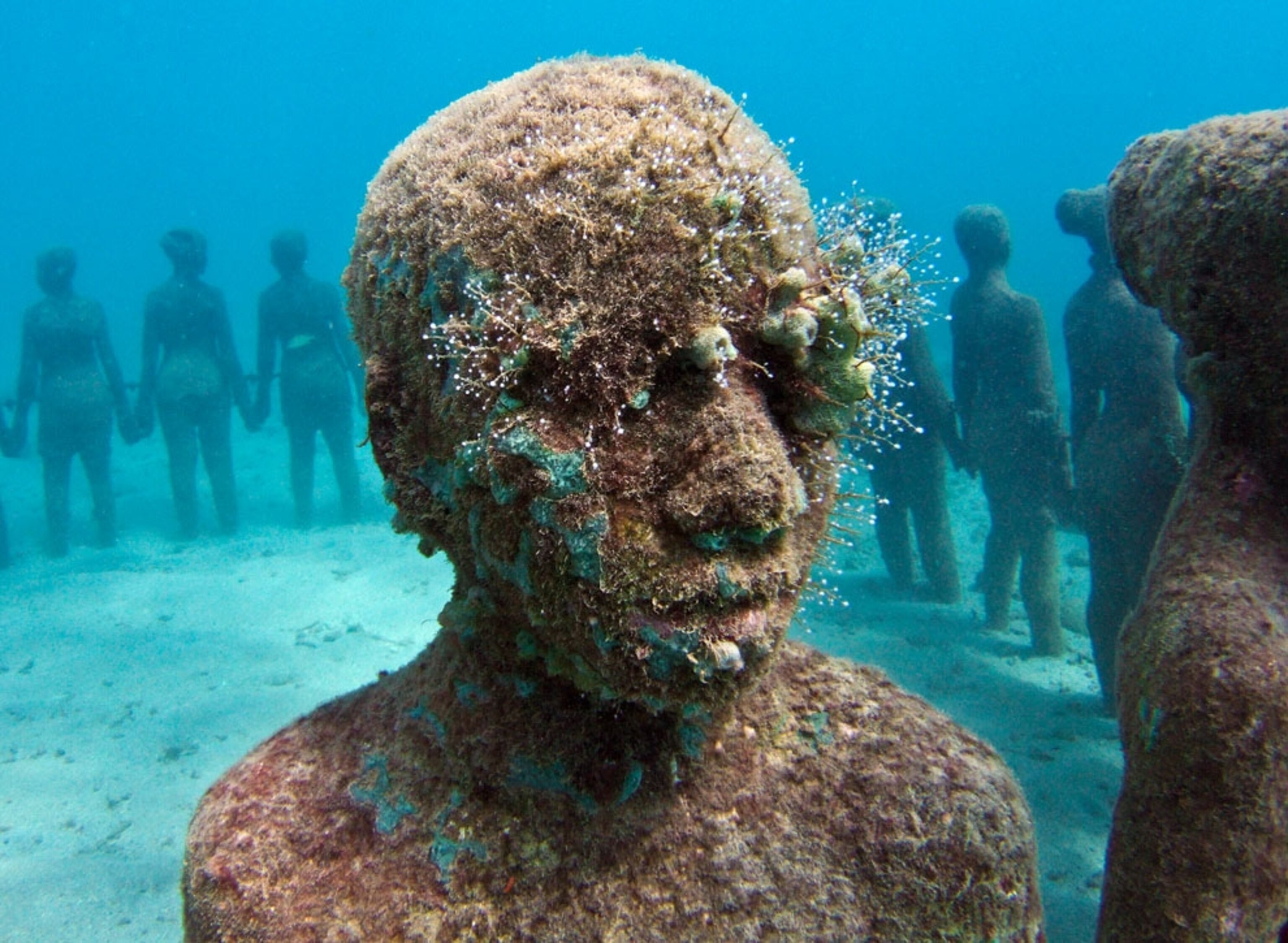 Detail of the underwater sculpture park in Grenada in the West Indies