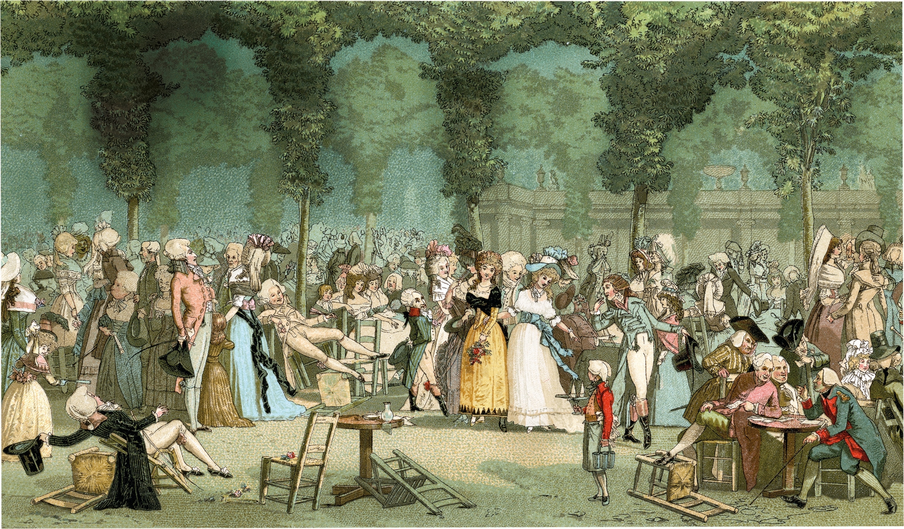 A picture of a garden party.