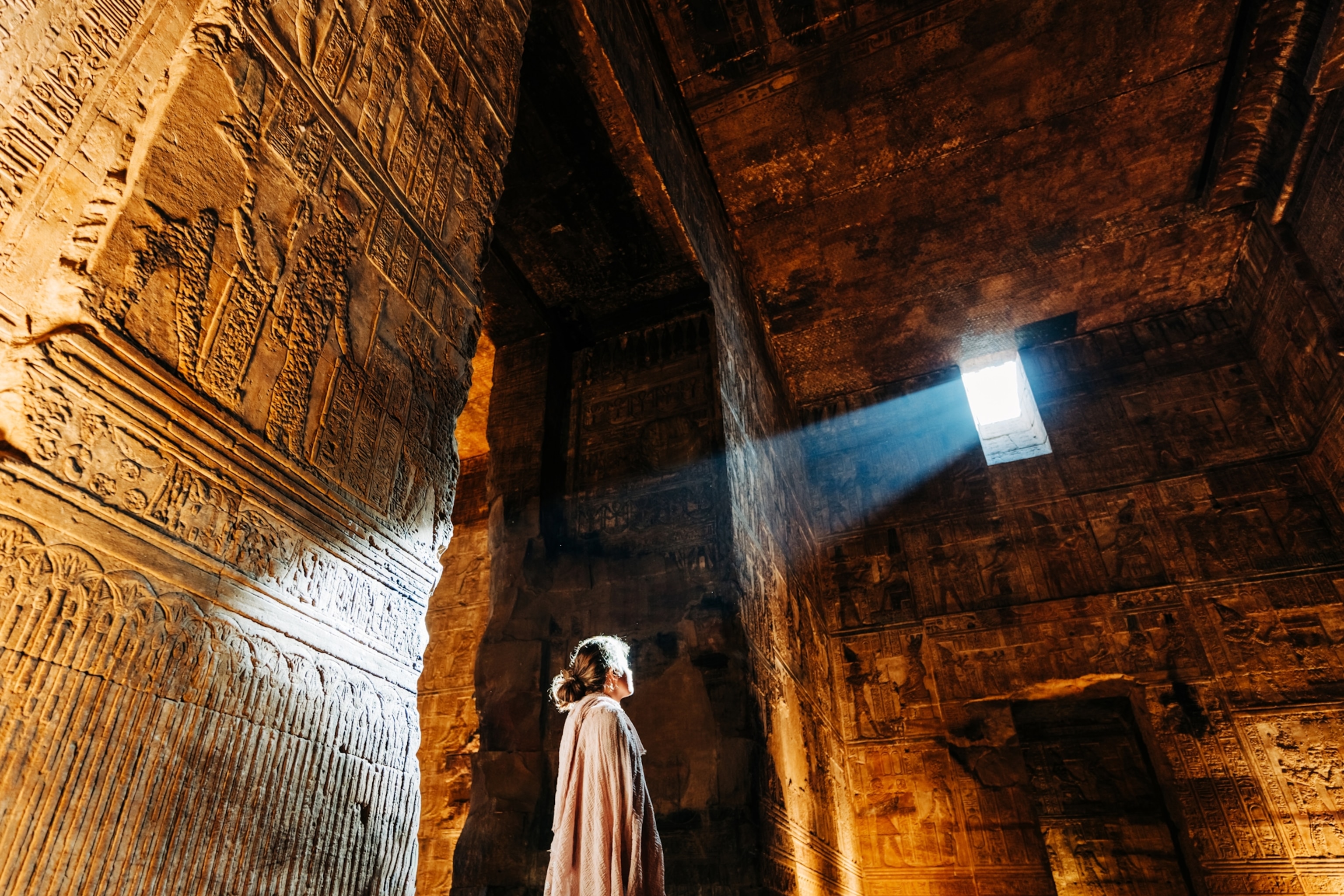 Exploring ancient temples in Egypt.
