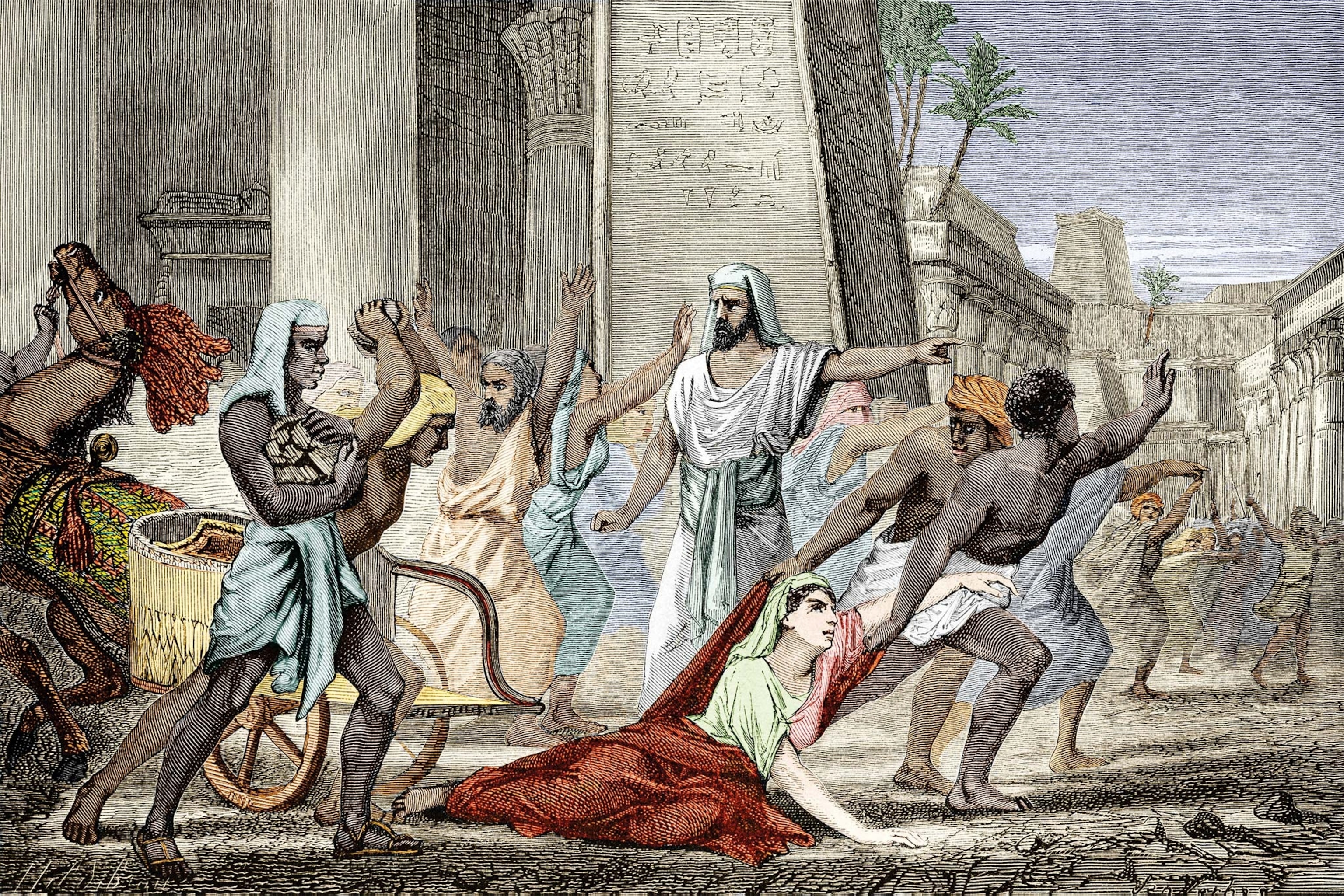 Hypatia’nın linç edilmesini tasvir eden tarihî çizim.